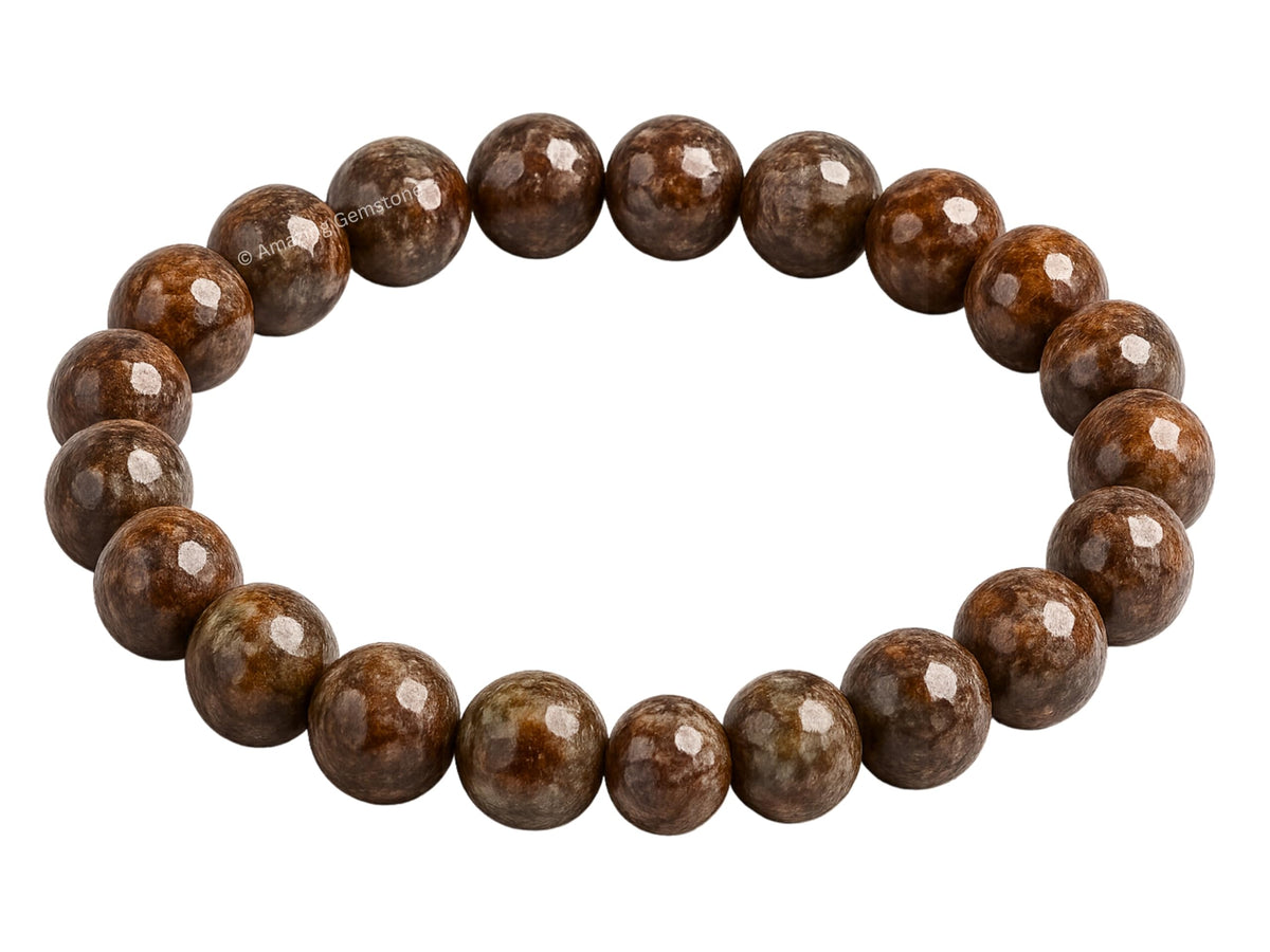Amazing Gemstone Brown Snowflake Obsidian Bracelet for Women - Chakra Mens Bracelet Protection Crystals and Healing Stones - Blessing Bracelet Spiritual Meditation Gift Christmas Stocking