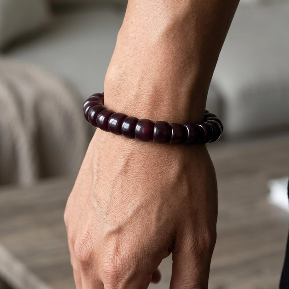 Zaquki Fidget Bracelet Natural Bodhi Beaded Bracelets Anxiety Relief Items Healing Energy Protection Stretch Bracelet Spiritual Jewelry Gift for Women Men
