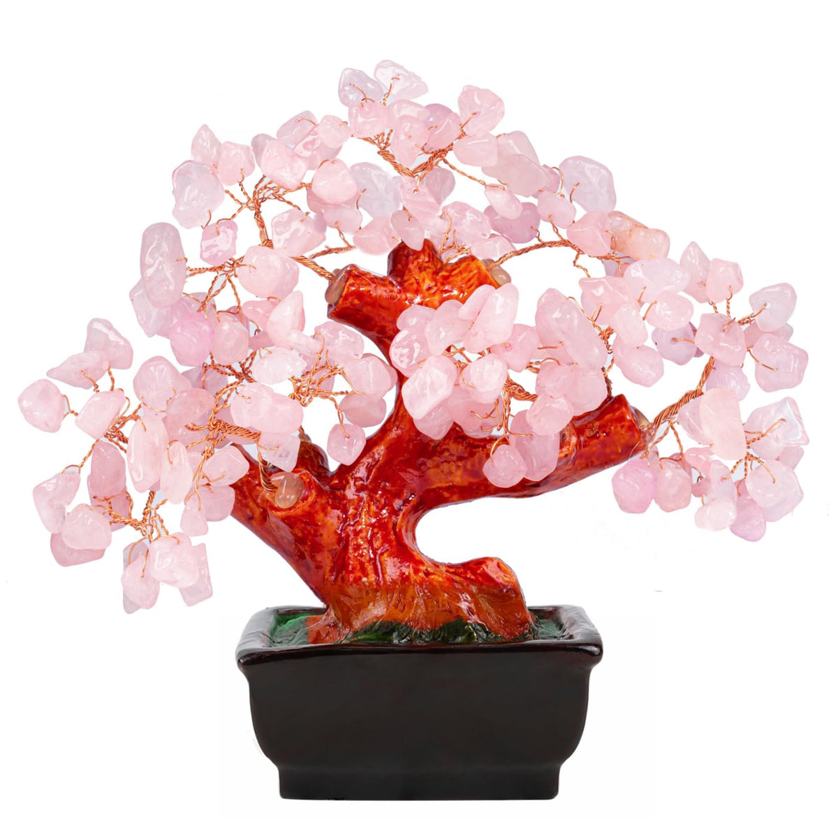 NUKAYAI Rose Quartz Crystal Tree Cute Pink Room Home Desk Office Decor Feng Shui Knick Knacks Accessories Japanese Cheery Blossom Kwawaii Decorations Crystals Valentine Gifts for Women Office Decor