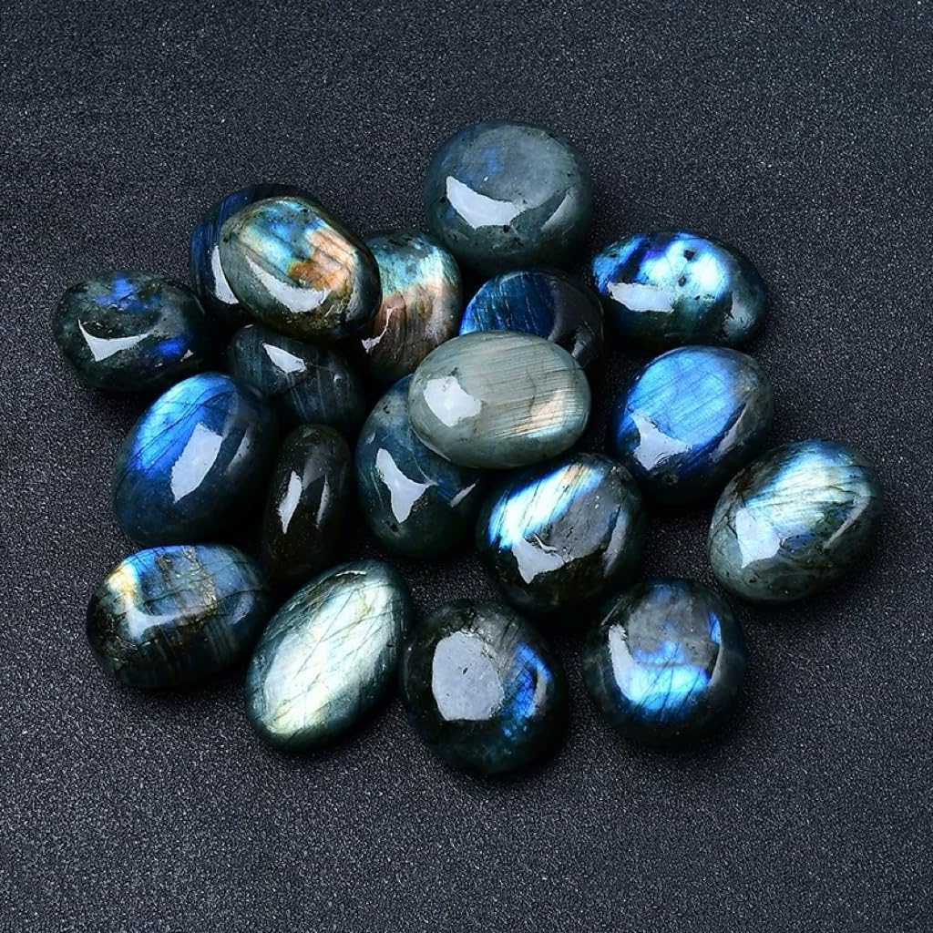 0.5 LB Natural Labradorite Tumbled Stones – Healing Crystals for Energy, Protection & Intuition – Polished Crystals for Reiki, Chakra Balancing, Meditation & Home Décor (10-20mm)