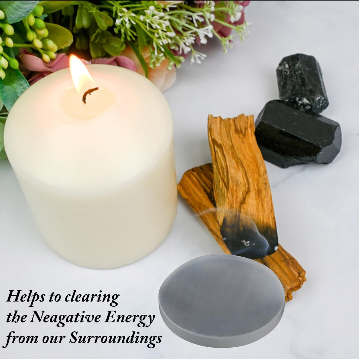 ANAYA AGATE Selenite Crystal Charging Plate - 3" Healing Stones Coaster - Round Disc for Home and Office Table Decor - Crystals and Healing Stones
