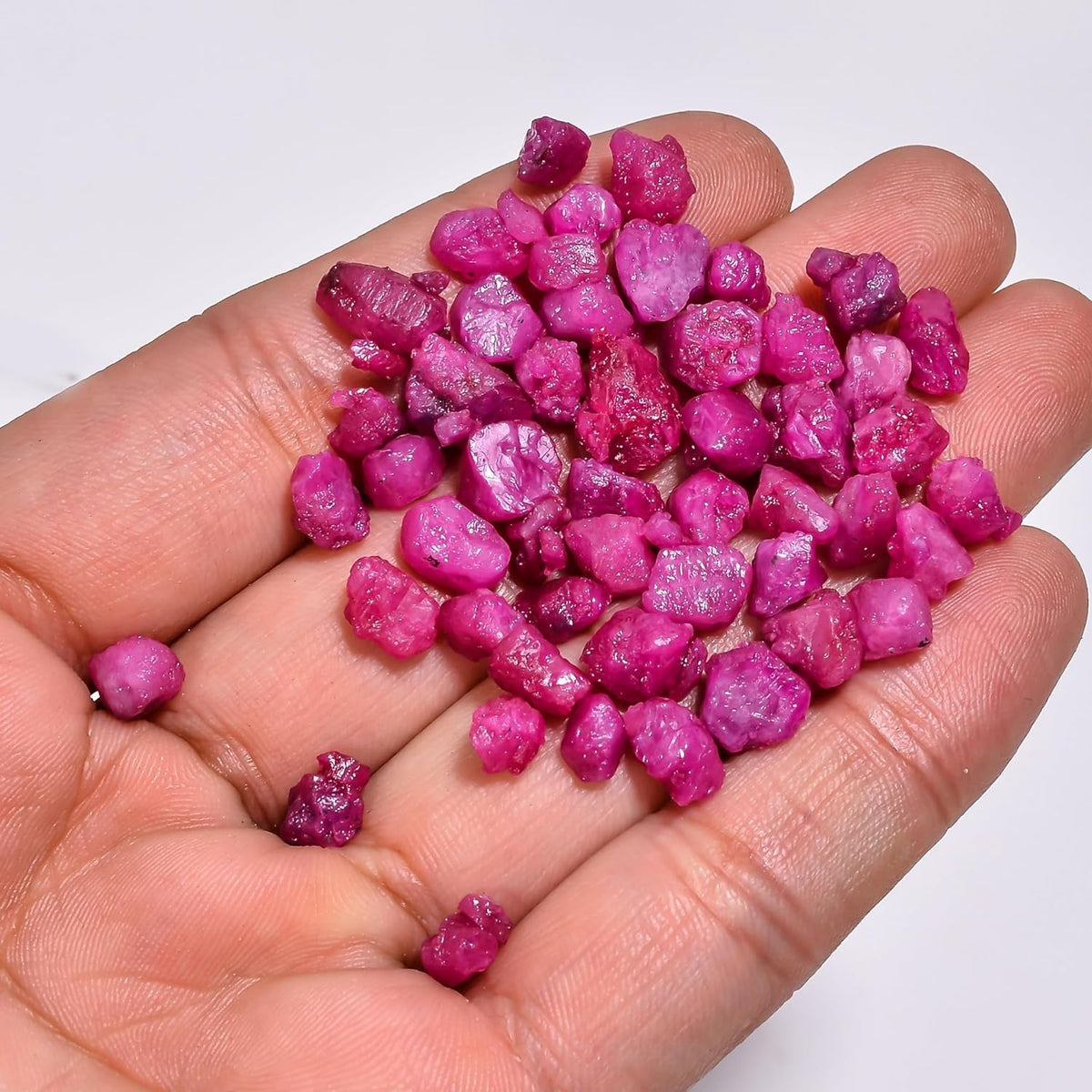 GEMKORA 100 carats Raw Ruby Rough Gemstone, Natural Crystals, Healing Stones, Wholesale Lot, Jewelry Making Supply, Stone, Strength Stone, 7 to 10mm