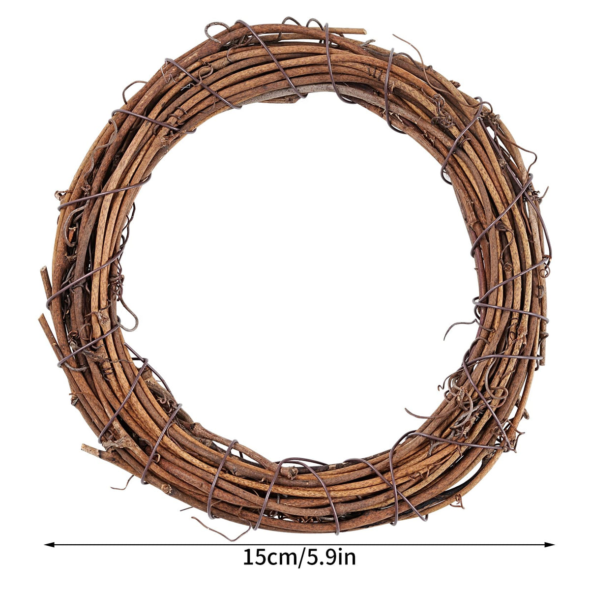 Grapevine Wreath Set, Marrywindix 10 Pieces Natural Vine Branch Wreath Christmas DIY Rattan Wreath Garland for Christmas Holiday Craft Wedding Decor (6 in.)