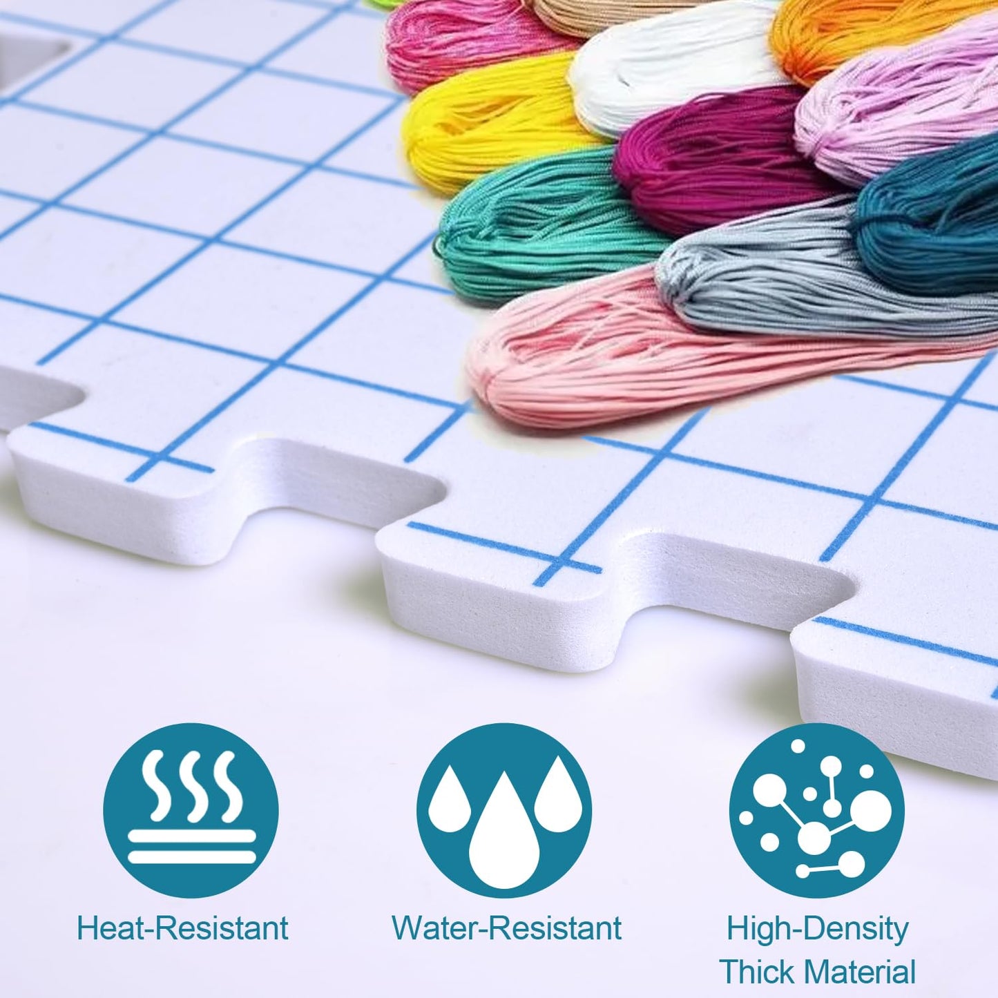 Interlocking Blocking Mats - 4-Pack Blocking Mats for Knitting and Crochet Projects, 12'' W x 12'' L Knitting Blocking Mats with 50 T-Pins
