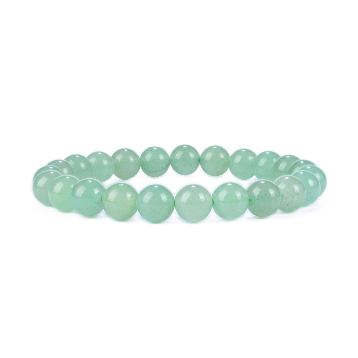 Cherry Tree Collection Green Aventurine Beaded Bracelet – Genuine 8mm Gemstone Stretch Bracelet for Men & Women – Handmade Crystal Bracelet - (Green Aventurine - M)