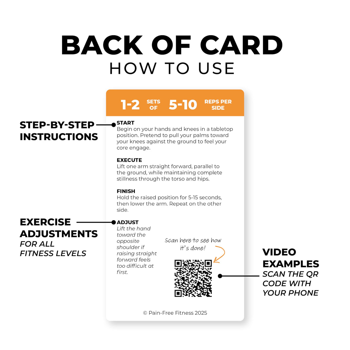 30 Exercise Cards Balance & Stability 3X5'' - Training Exercise Deck of Cards for Women & Men - Beginner to Intermediate - QR Video Guides & Inclusive Artwork - Tear-Resistant