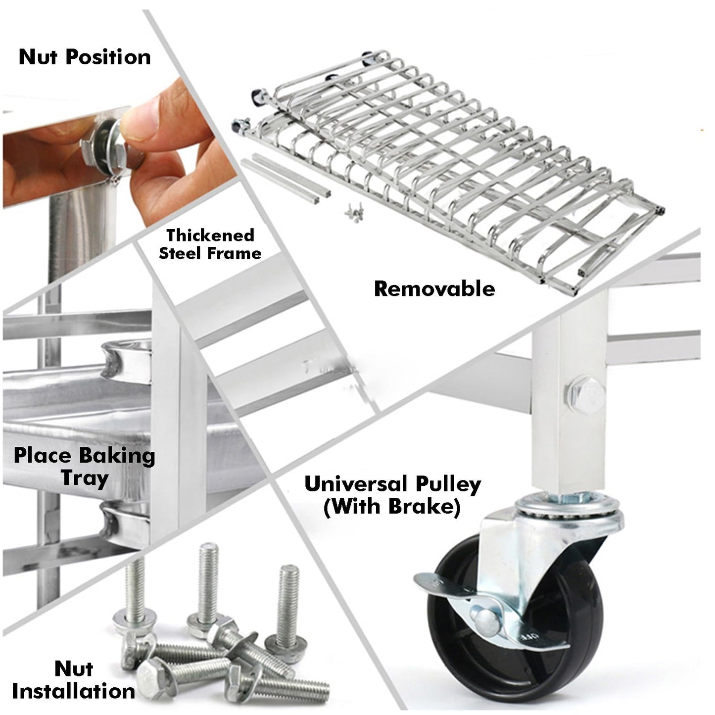 Quick Rack for Baking Pans,30-Tier Heavy-Duty Rolling Bread Pan Rack - Bakery & Restaurant Storage Solution for Efficient Food Service Organization, Essential Commercial Kitchen Equipment