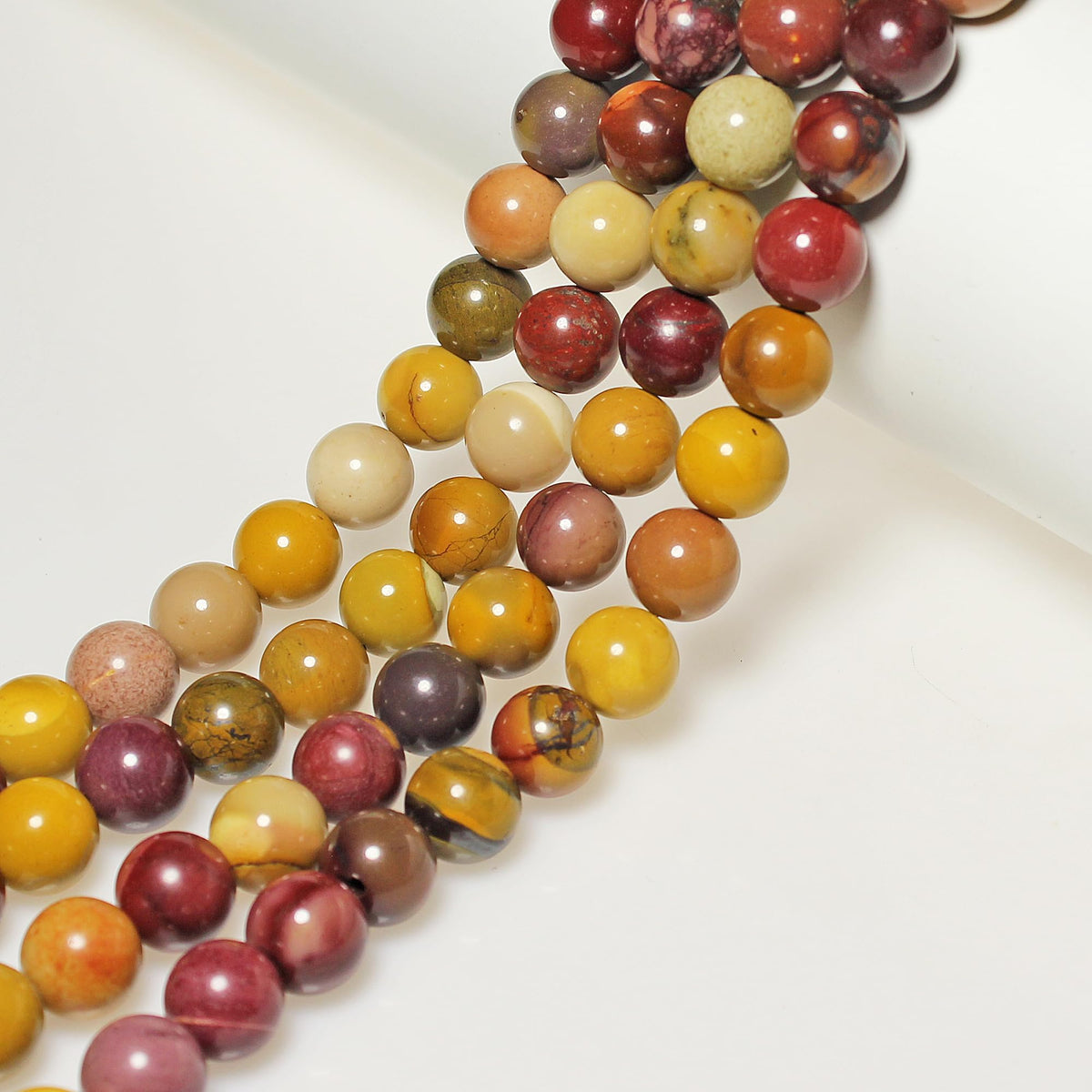MJDCB Natural Stone Beads Moonkaite Jasper Egg Huangshi Round Loose Beads for Jewelry Making DIY Bracelet Necklace (4mm)