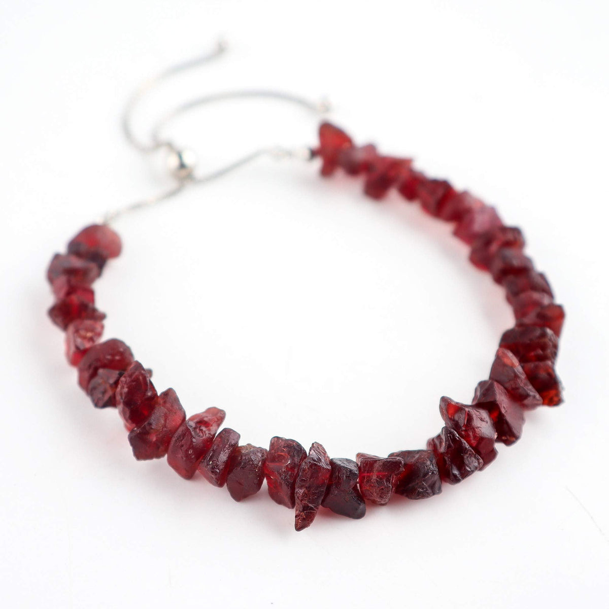 OdrillionGems Natural Raw Garnet Gemstone Bolo Bracelet, Rough Stone, Chakra Healing Crystals, 925 Sterling Silver, Handmade, January Birthstone, Adjustable Slider, Women Jewelry, Valentine Gifts