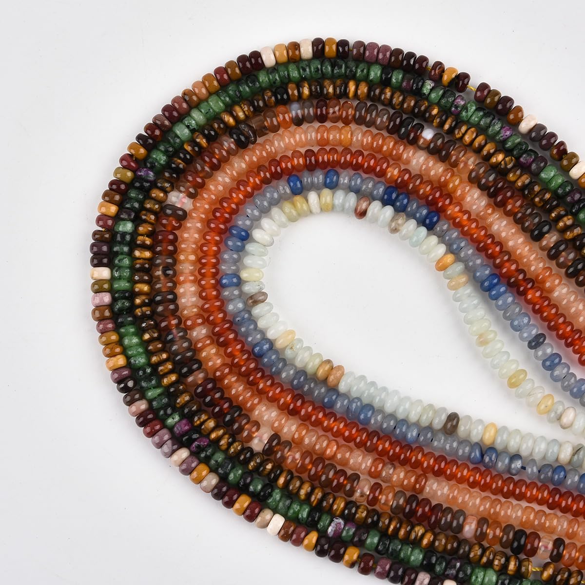 160pcs 4x2mm Natural Mookaite Jasper Disk Rondelle Spacer Stone Semi Precious Gemstone Loose Beads for Jewelry Making 15 Inch