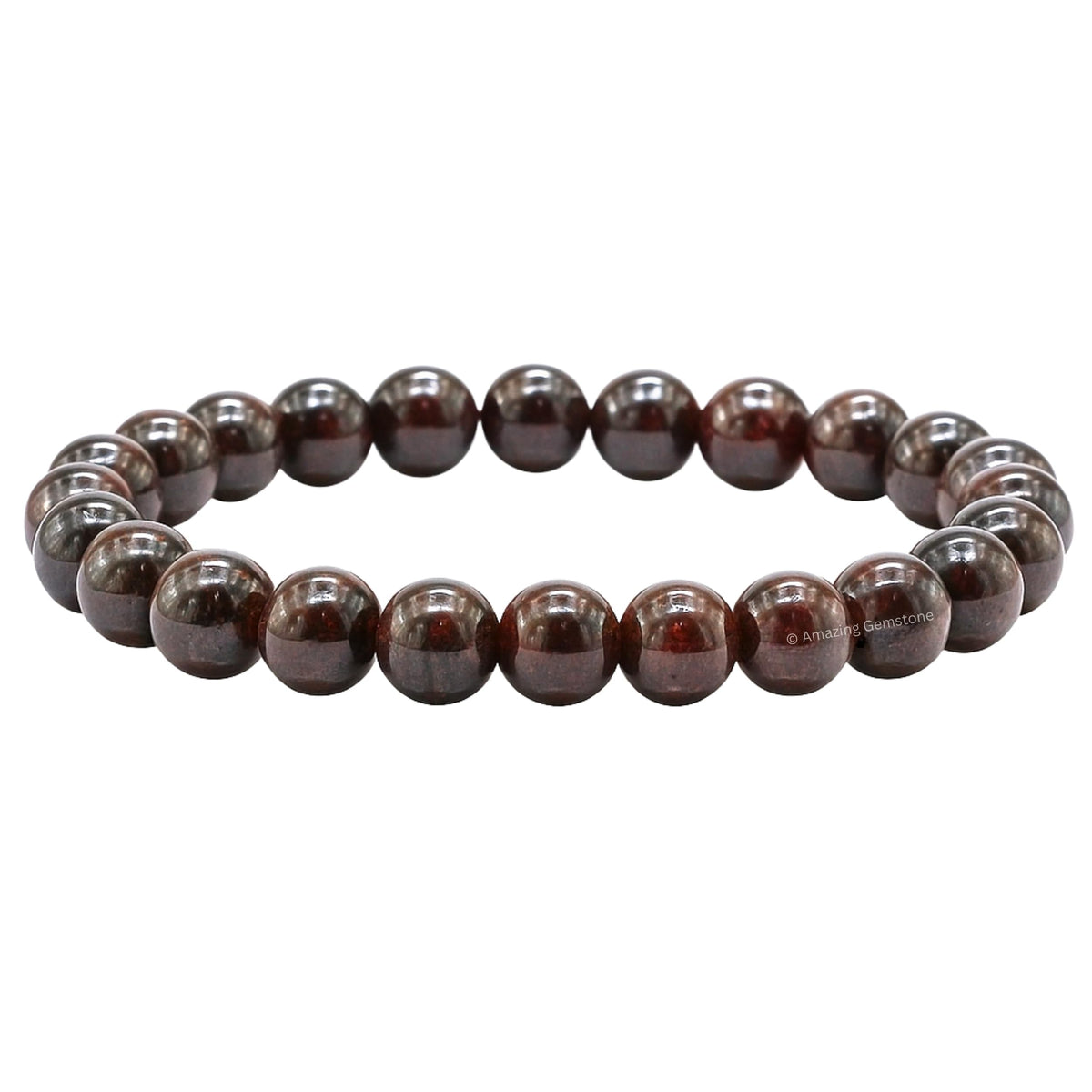 Amazing Gemstone Crystal Bracelet for Women Men's Gifts - Protection Healing Crystal Bracelet - 8mm Gemstone Beaded Stretchable Bracelet Pulseras Para Hombres Mujer Stocking Stuffers Mothers Day Gift (Garnet)