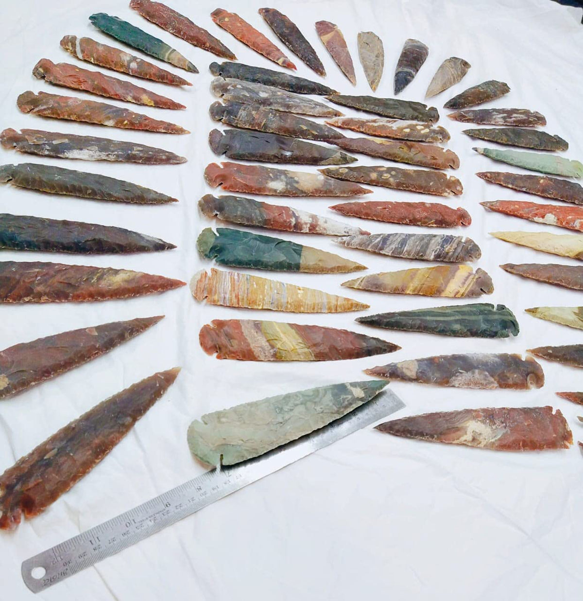 Morocca 7" Flint Spearhead Arrowhead OH Collection Project Point (1PC) Indian Handmade Craftsmanship DIY Agate