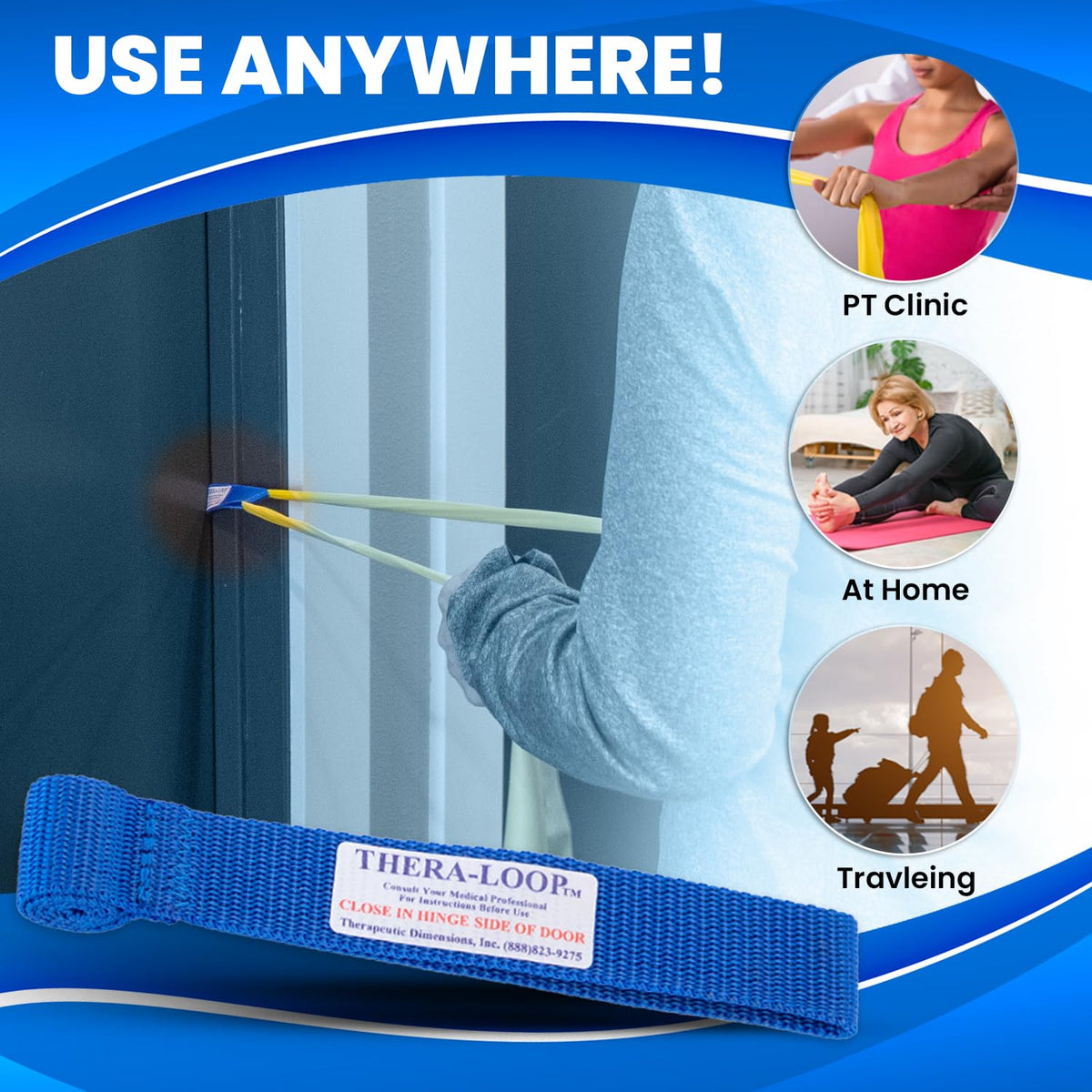 RangeMaster Thera-Loop Banding & Tubing Door Anchors │ Non-Slip │ Complements Exercise Bands or Tubes │ Great for Exercising and Strengthening Activities | Multi-Purposes Door Anchors | 50 pack