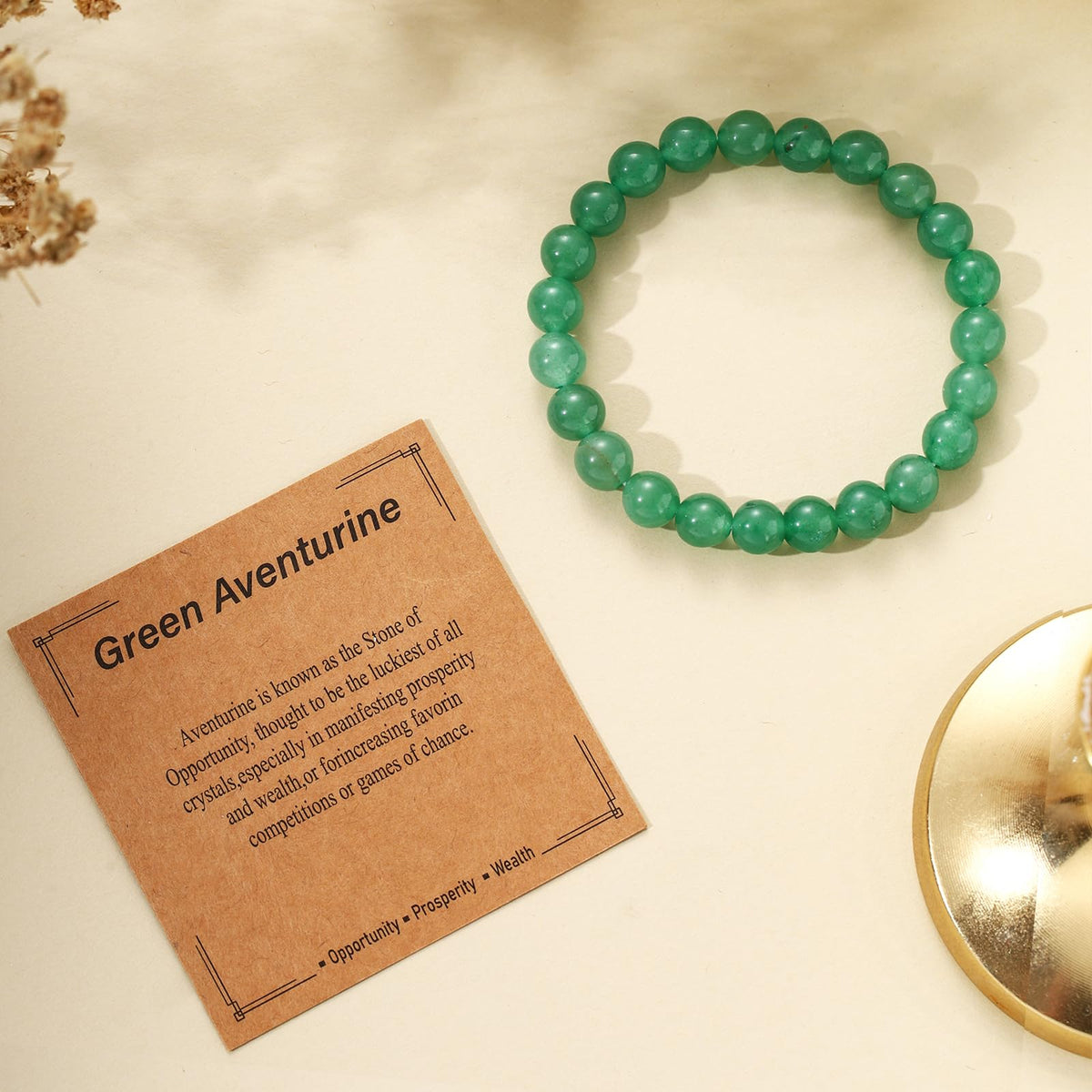Kenailw Green Aventurine Crystal Bracelet for Women, Healing Crystal Bracelets for Spiritual Stress Relief, Natural Stone Stretch Beaded Jade Bracelet Jewelry Birthday Gifts