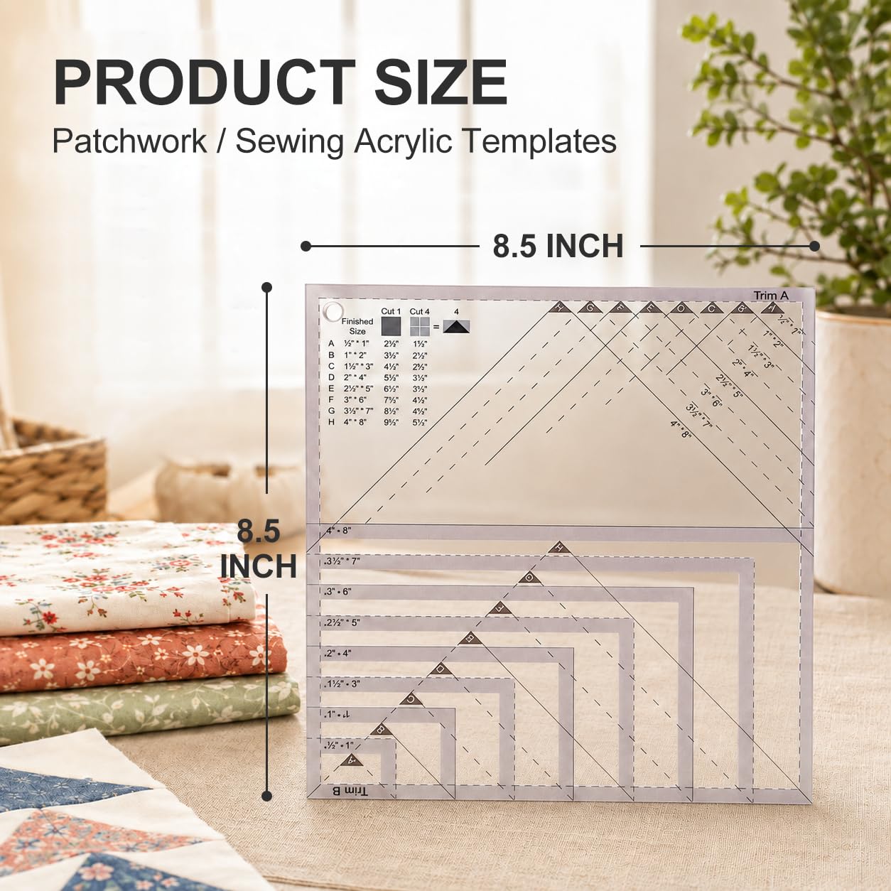 Ultimate Flying Geese Quilting Rulers, Versatile Template for Multiple Block Sizes, Durable Acrylic Trimming Tool for Accurate Patchwork & Sewing