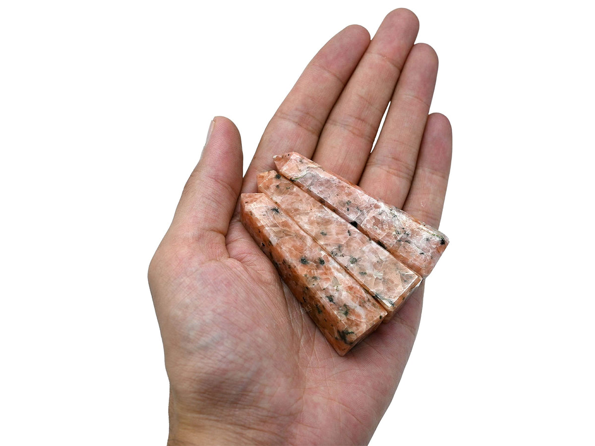 Amazing Gemstone Pink Dotted Calcite Crystal Towers ~ Natural Healing Crystal Point Obelisk for Reiki Healing and Crystal Grid (2 to 3 INCH)