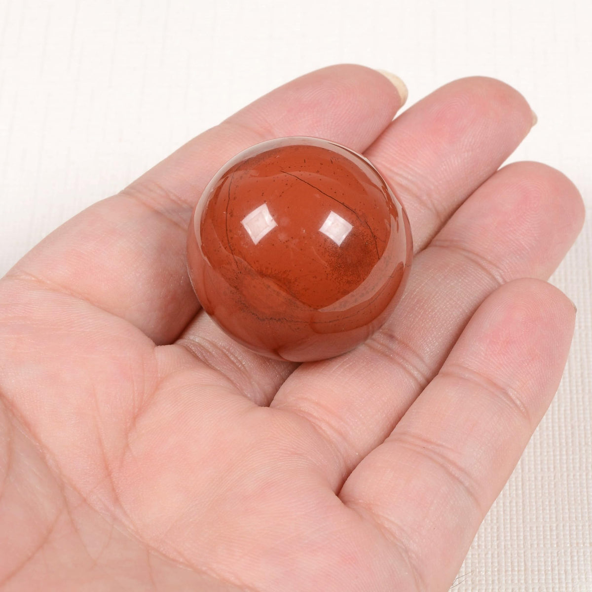 Justinstones Natural Polished Red Jasper Sphere with Red Jasper Stand – Handcrafted Gemstone 30mm Ball for Energy Healing, Meditation, and Home Décor