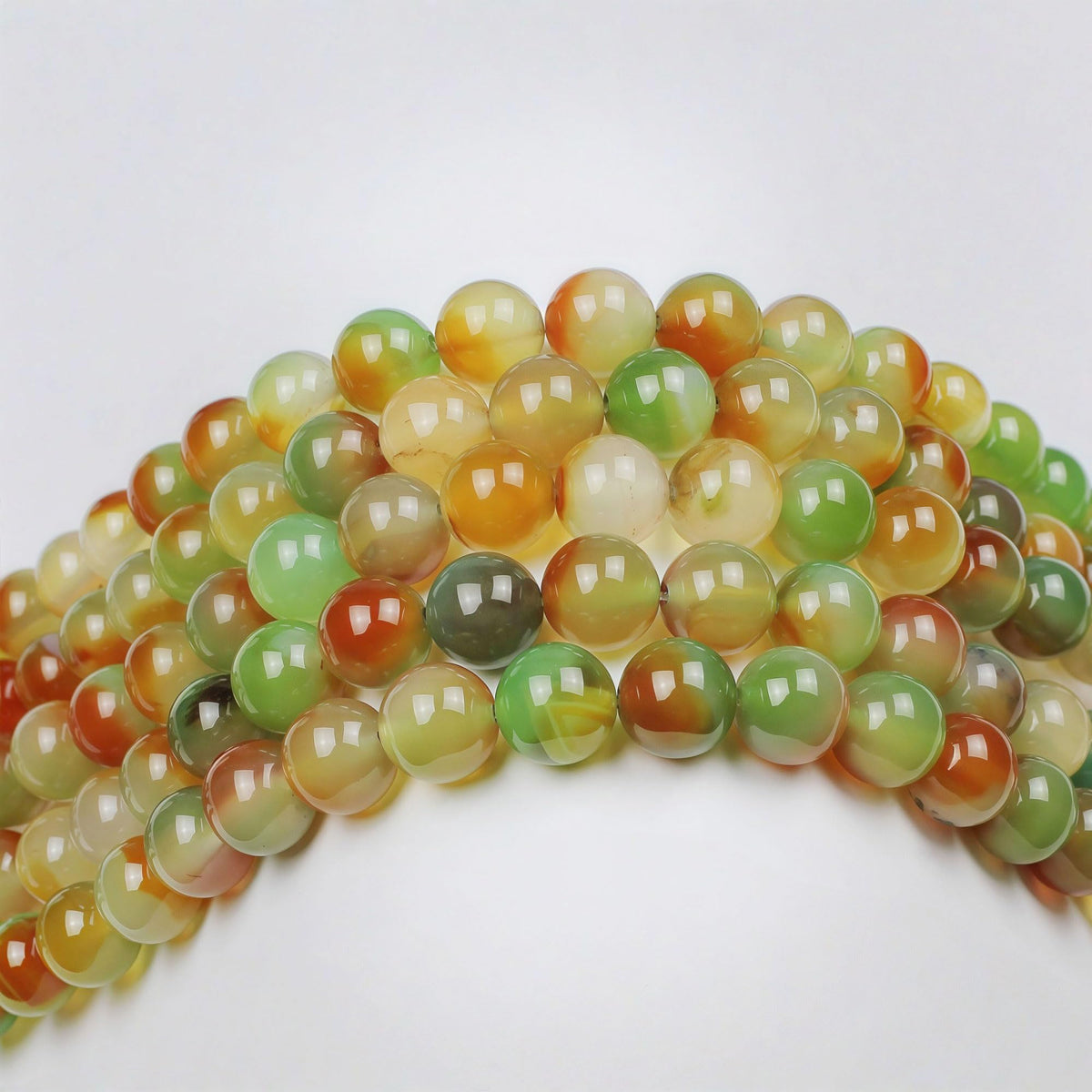 MJDCB Natural Peacock Agate Beads Red Green Agate Beads Round Stone Beads for DIY Necklace Bracelat Jewelry Making Strand 15" (8mm)