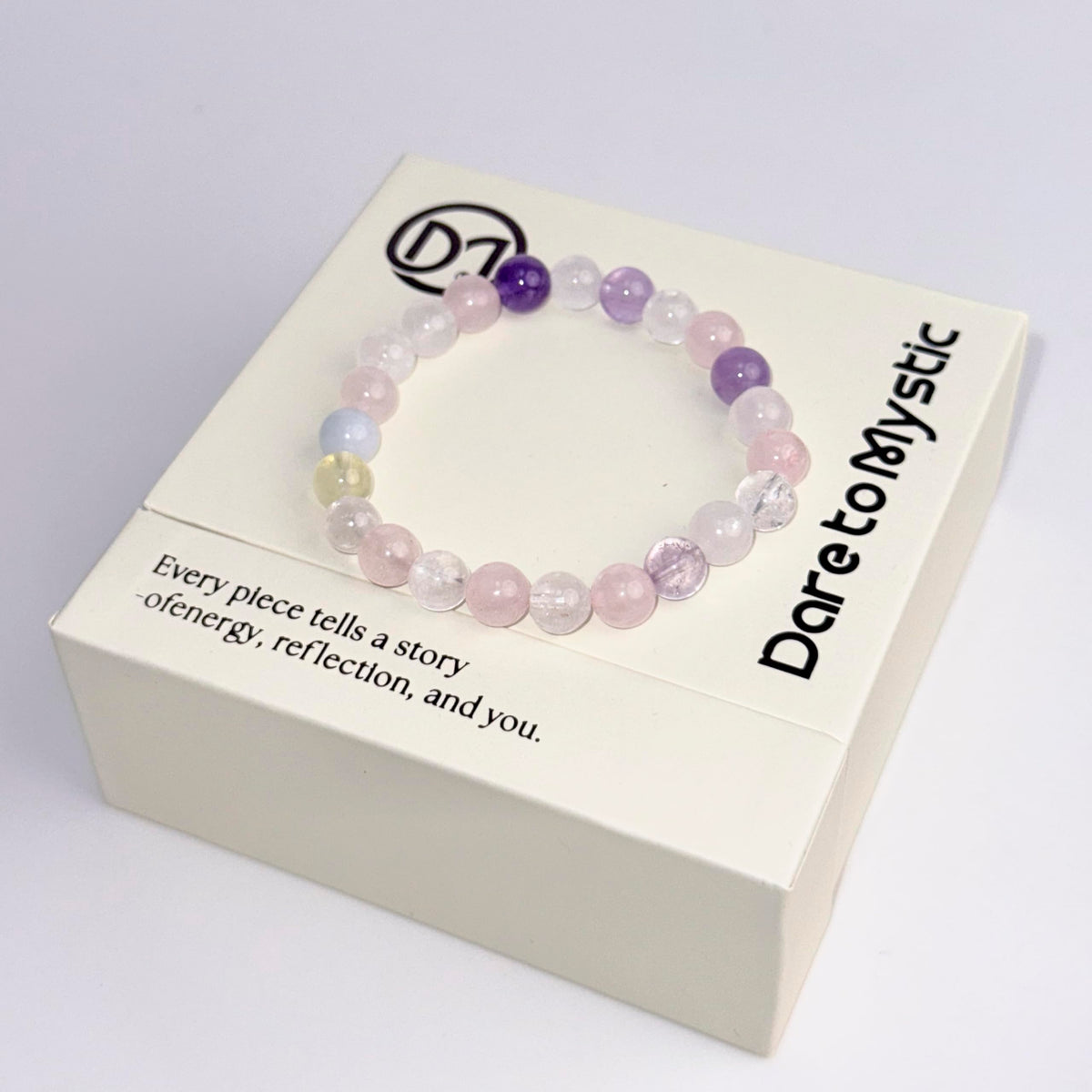 WUXIN Five Elements Healing Crystal Bracelet for Women - Natural Amethyst, Rose Quartz, Citrine & Aquamarine Gemstone Bracelet for Balance, Chakra Healing & Anxiety Relief, Spiritual Gift with Jewelry Box