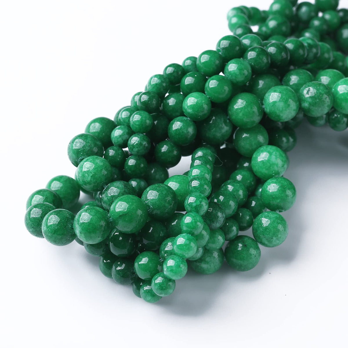 36PCS 10MM Natural Dry Green Jasper Stone Beads Energy Healing Beads for DIY Jewelry Bracelet Necklace Making for Jewelry Making15Inch