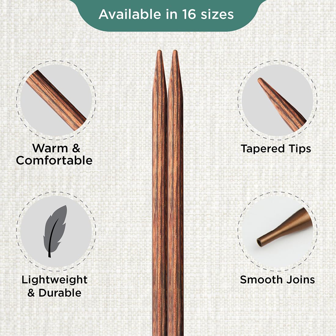 KnitPro Ginger Interchangeable Circular Needles 5" (13cm) | US Size 7 (4.5mm)