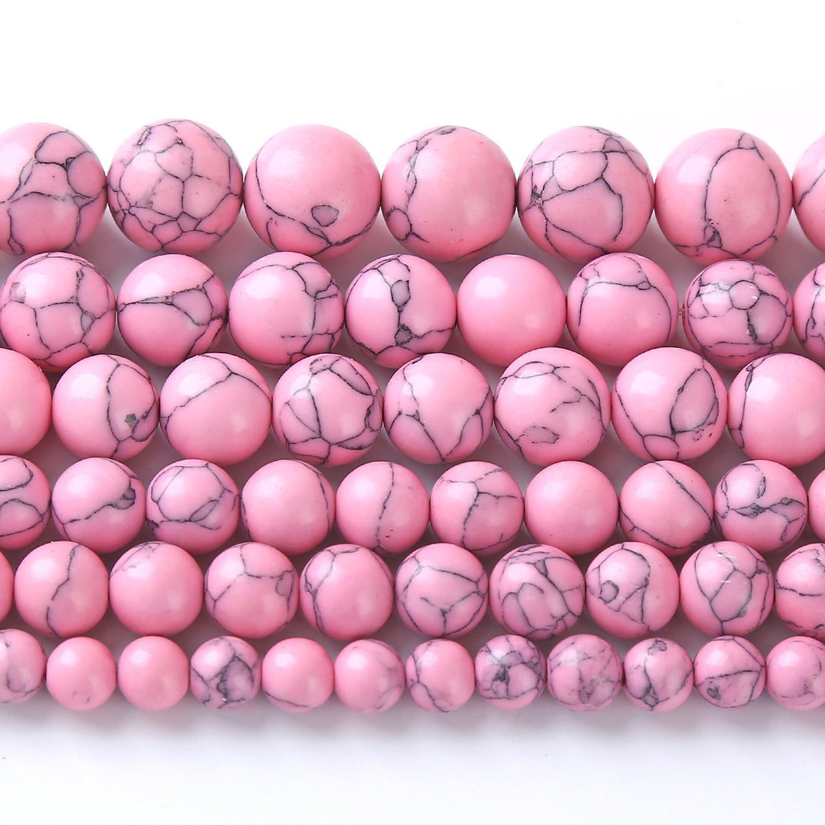 90PCS 8MM Pink Turquoise Spacer 2 Strands Loose Beads for Jewelry Making DIY Bracelet Necklace