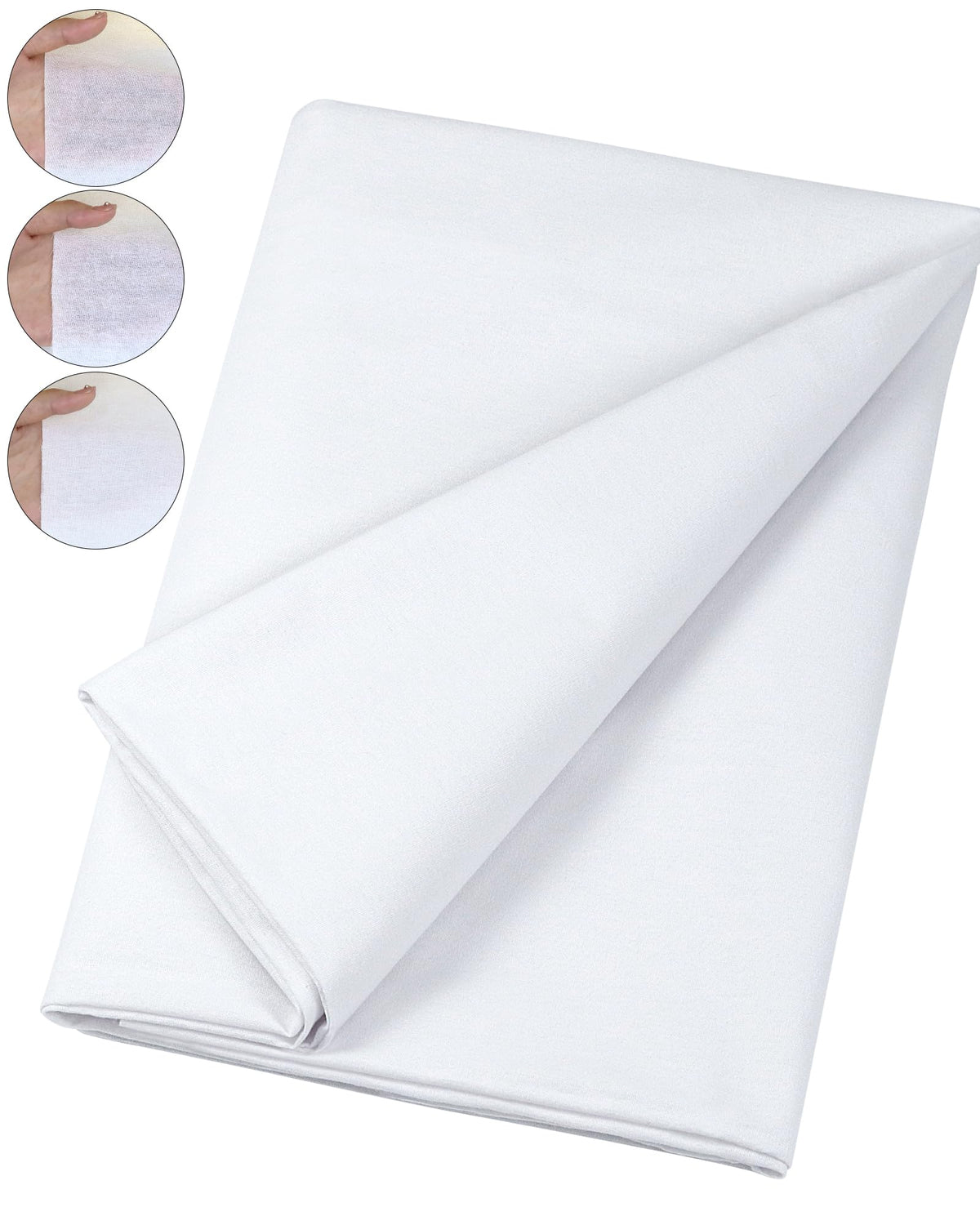 PLANTIONAL Woven Cotton Iron-On Fusible Interfacing: 44 inch X 2 Yards White Medium Weight 100% Cotton Single-Sided Interfacing for t-Shirt Quilts Blouses Dress Shirts Collars DIY Crafts Supplies