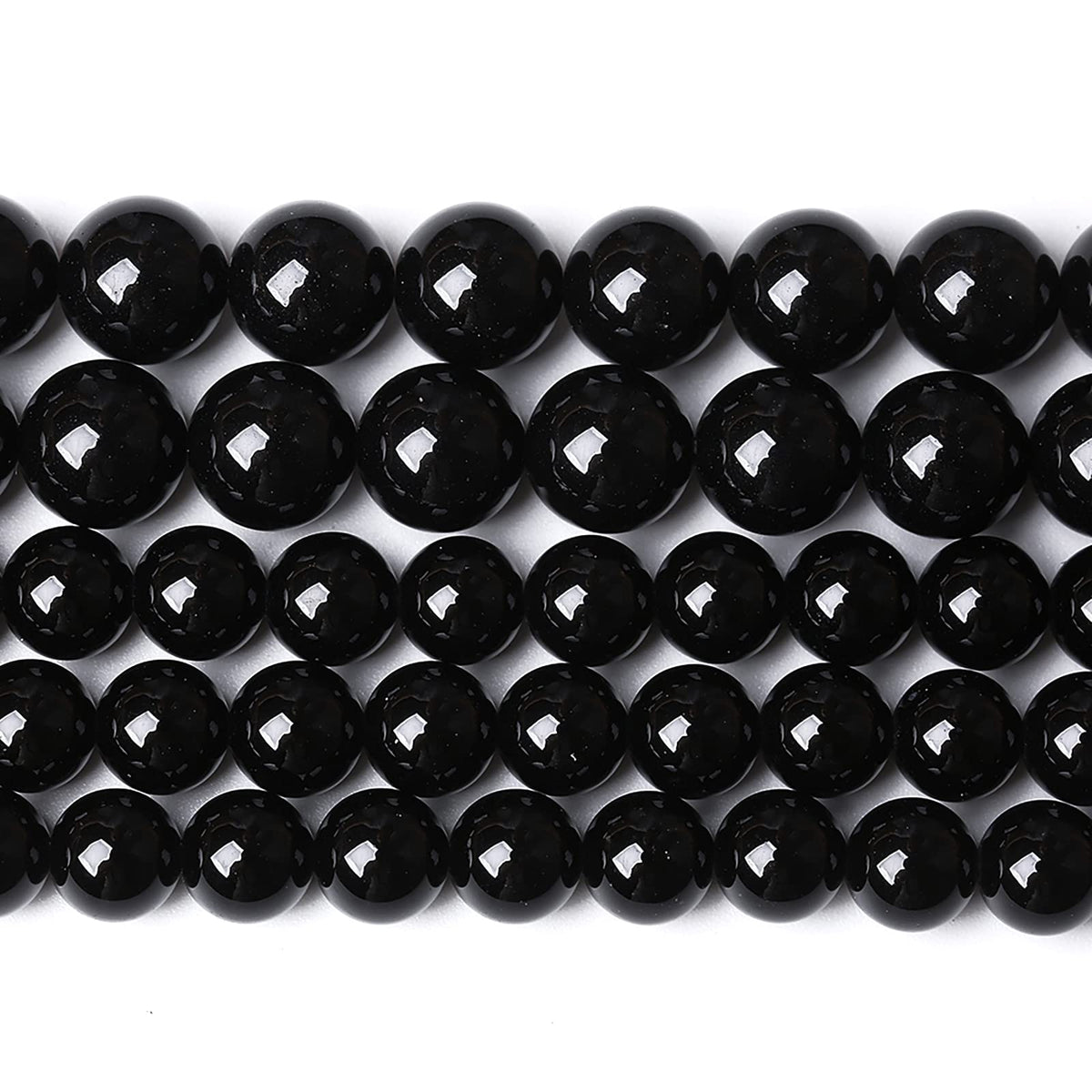 6mm 60PCS Natural Black Onyx Agate Round Loose Spacer Beads for Jewelry Making DIY Craft Bracelet 1 Strand 15"