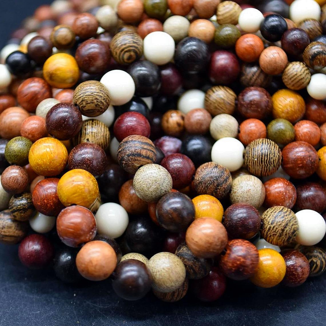 Zenkeeper 108pcs 8mm Gorgeous Natural Round Polished Rosewood Loose Beads for Jewelry Making DIY Handmade Crafts