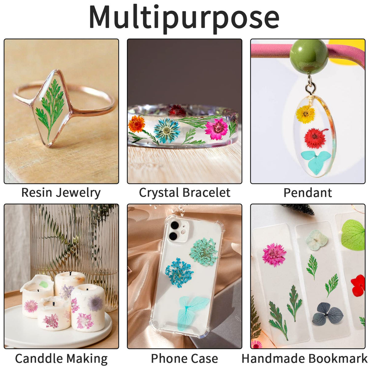 Gartful 4 Boxes Dried Flowers for Resin, 48 Styles Natural 3D Applique Flowers DIY Craft Supplies, Resin Epoxy Casting Fillers for Silicone Molds, Nail Arts, Handmade Projects, Decoration Accessories