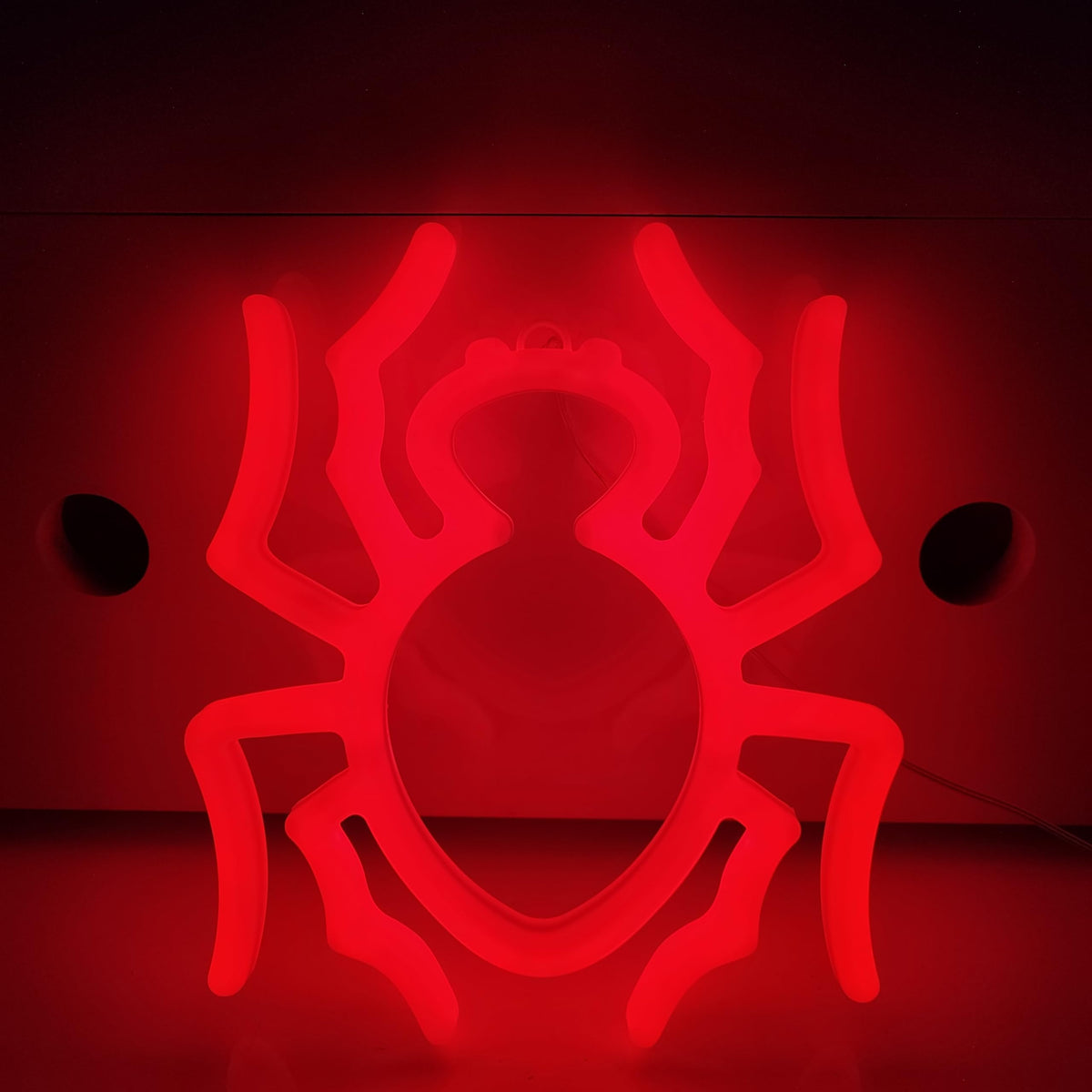 JYWJ Spider Double Sided Neon Signs,USB or 3-AA Battery Powered Neon Light,LED Desktop Wall Decoration,Various Parties,Decoration Of Business Premises(Red)