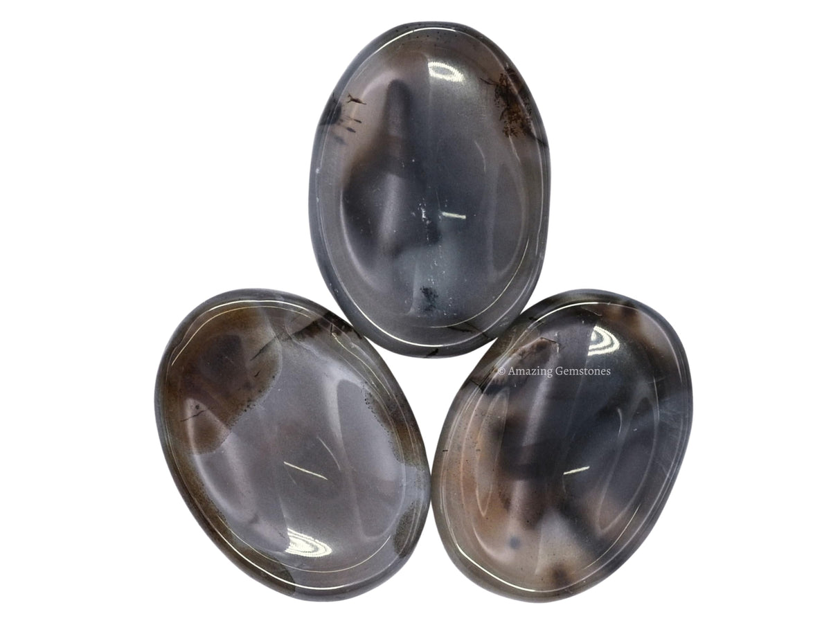Amazing Gemstone Dendrite Agate Worry Stone Crystals and Healing Stones - Worry Stones for Stress Relief Gifts - Piedra Crystal Fidget for Meditation - Unique Stocking Stuffers and Birthday Gifts