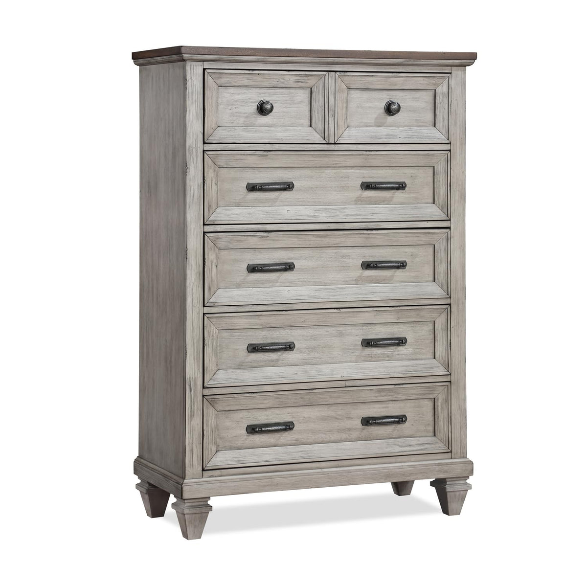 New Classic Furniture Mariana Wood 5-Drawer Chest, Vintage Creme