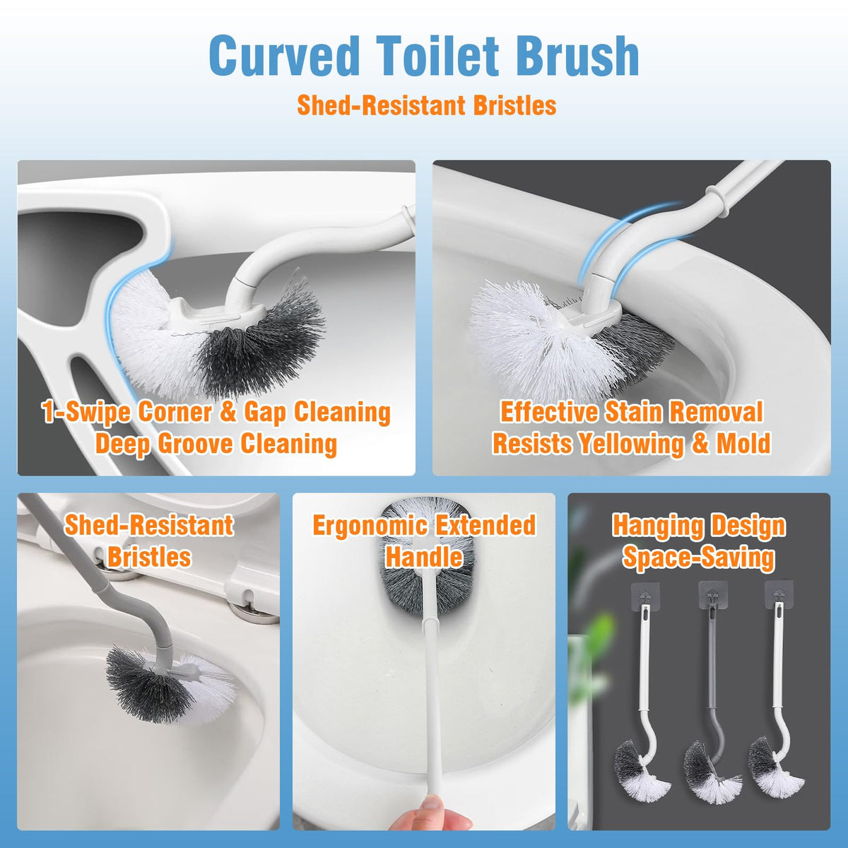 Rmticd Toilet Plunger, High-Pressure Plungers for Bathroom, Toilet Brush and Plunger Set - Powerful Air Drain Unclogger & Heavy-Duty Clog Remover for Bathroom Drains, and Clogged Pipes