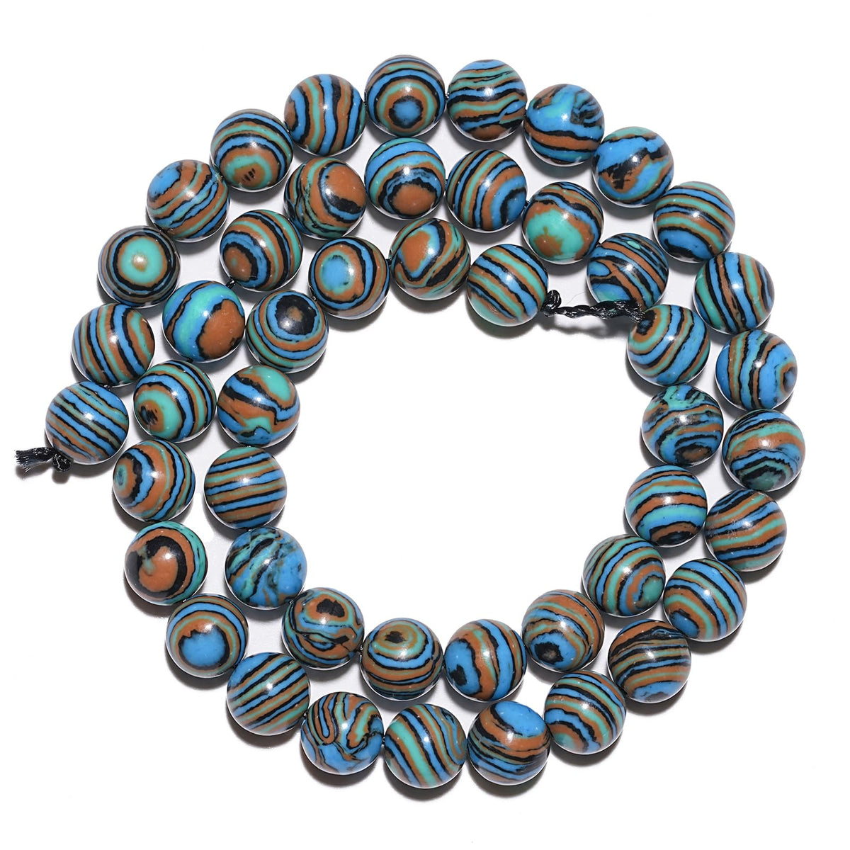 8mm Natural Blue Malachite Gemstone Beads Polished Round Smooth Stone Beads for Bracelets Jewelry Making 15inch Loose Beads