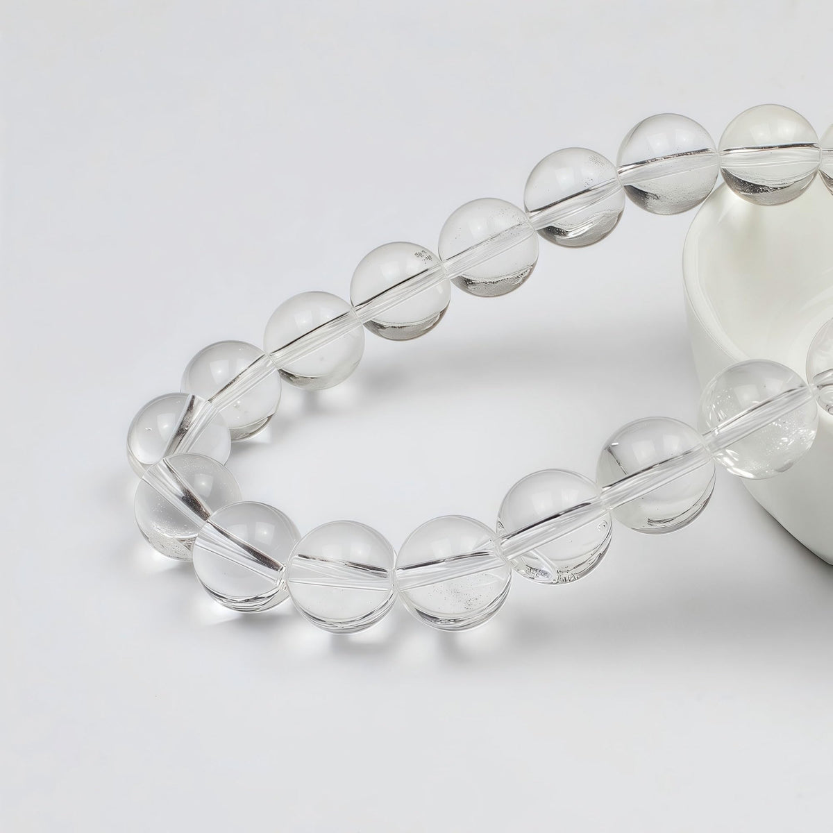MJDCB 7A Natural White Clear Quartz Round Beads Gemstone Beads for DIY Necklace Bracelat Jewelry Making Strand 15" (8mm)