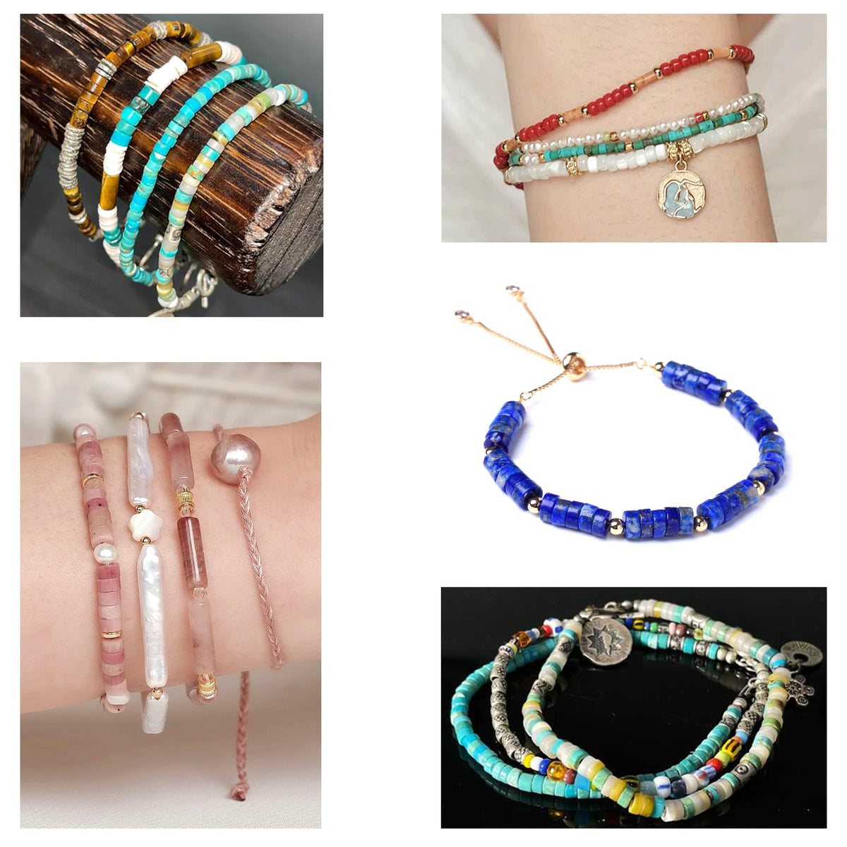 150pcs 2x4mm Natural Lapis Lazuli Jaspers Tube Shape Beads Loose Flat Round Cylinder Flat Spacer Green Stone Beads for Bracelet Earrings Jewelry Making