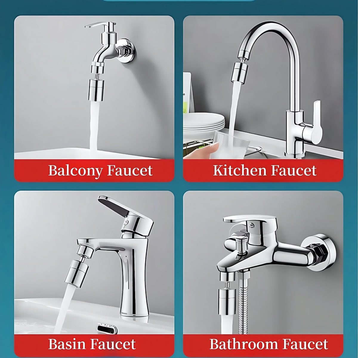 360° Swivel Kitchen & Bathroom Faucet Aerator, Solid Brass Aerator For Sink Faucet, Sink Sprayer Attachment,Fits 15/16'' Male & 55/64'' Female Thread(2 Sets)