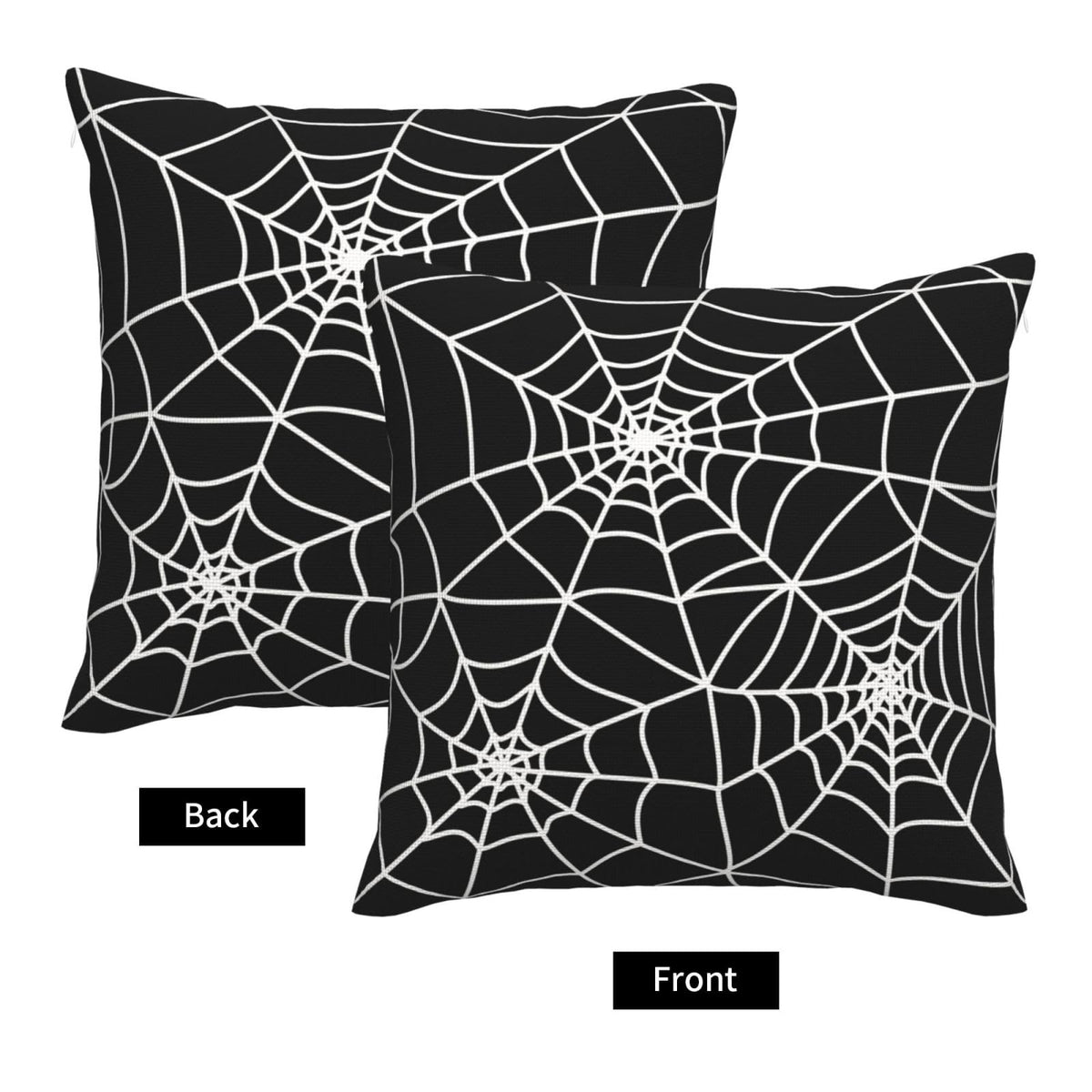 Wsunsal Halloween Pillow Covers 18x18 Inch Set of 2, Black Spider Web Decor Throw Pillows Holiday Halloween Outdoor Decorative Pillows Square Linen Cushion Covers for Home Bed Couch Sofa
