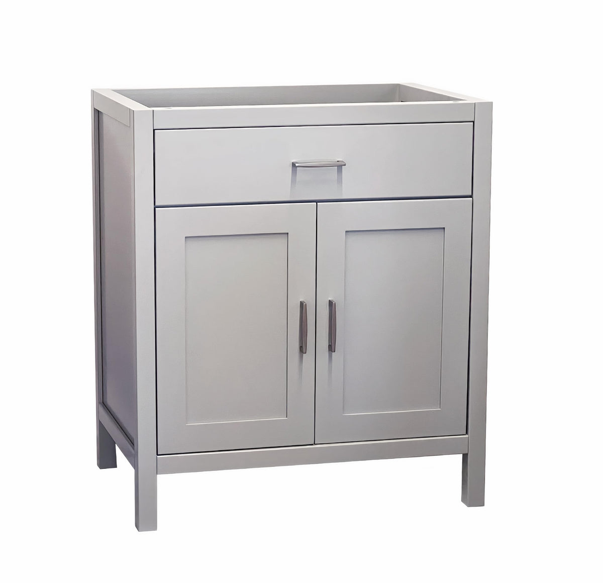 24" Light Grey Bathroom Vanity Base Only – Freestanding Solid Wood Sink Cabinet with Tip-Out Drawer, Shaker Style Storage, No Top or Sink, 24" W x 21" D x 34.5" H