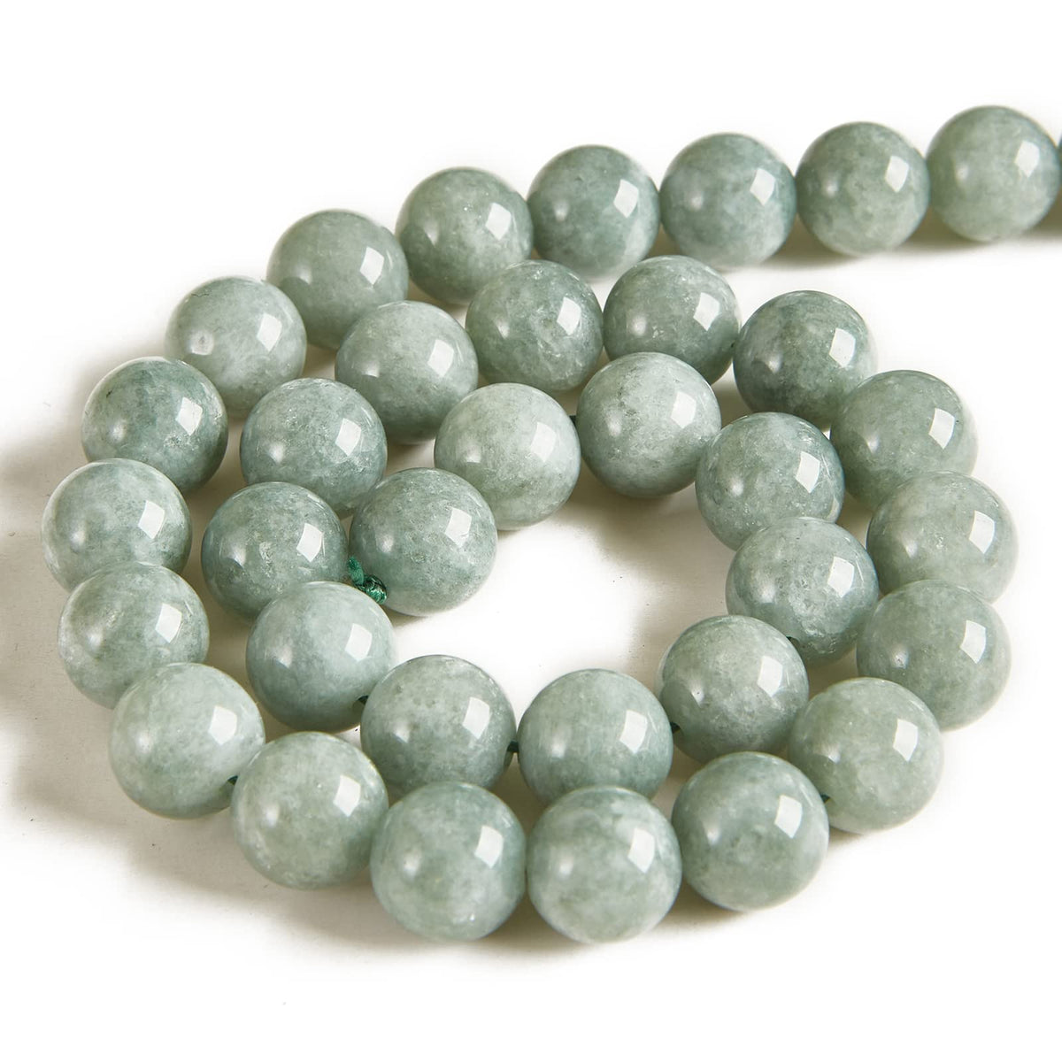 60pcs 6mm Burmese Jade Beads Natural Gemstone Beads Round Loose Beads for Jewelry Making