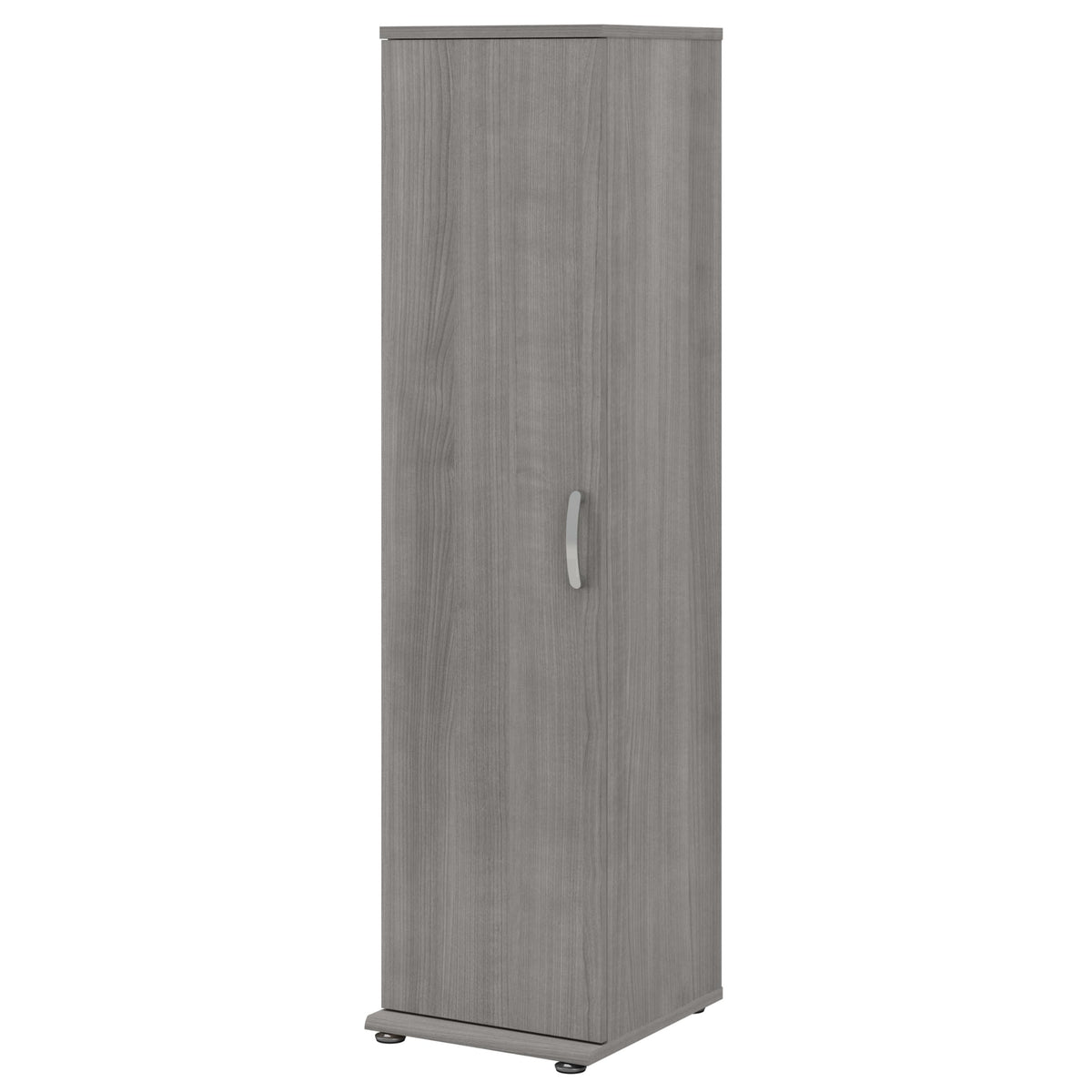 Bush Business Furniture Universal Narrow Linen Tower with Door and Shelves in Platinum Gray