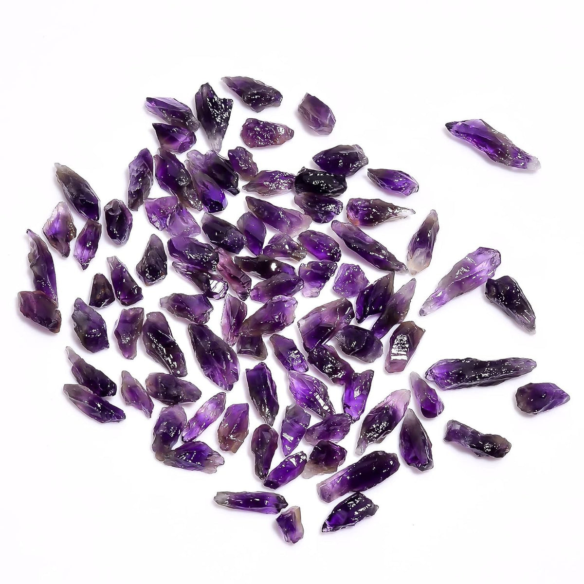 GEMKORA (Pcs : 12+pcs) Wholesale Lot of Raw Chevron Amethyst Pencils Rough Gemstone (Size : 10 to 15mm), Jewelry Making Supply, Witchcraft, Cabbing, Tumbling (Weight : 50 carats)