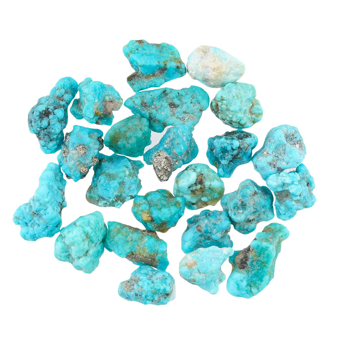 CRYSTALIS (25cts.) Ultra Blue Turquoise Natural Raw Crystals, Loose Gemstone Wholesale Bulk Rough Jewelry Making Supply, Chakra Healing Stones, DIY, Gem Collection (20+pcs) (5-6mm)