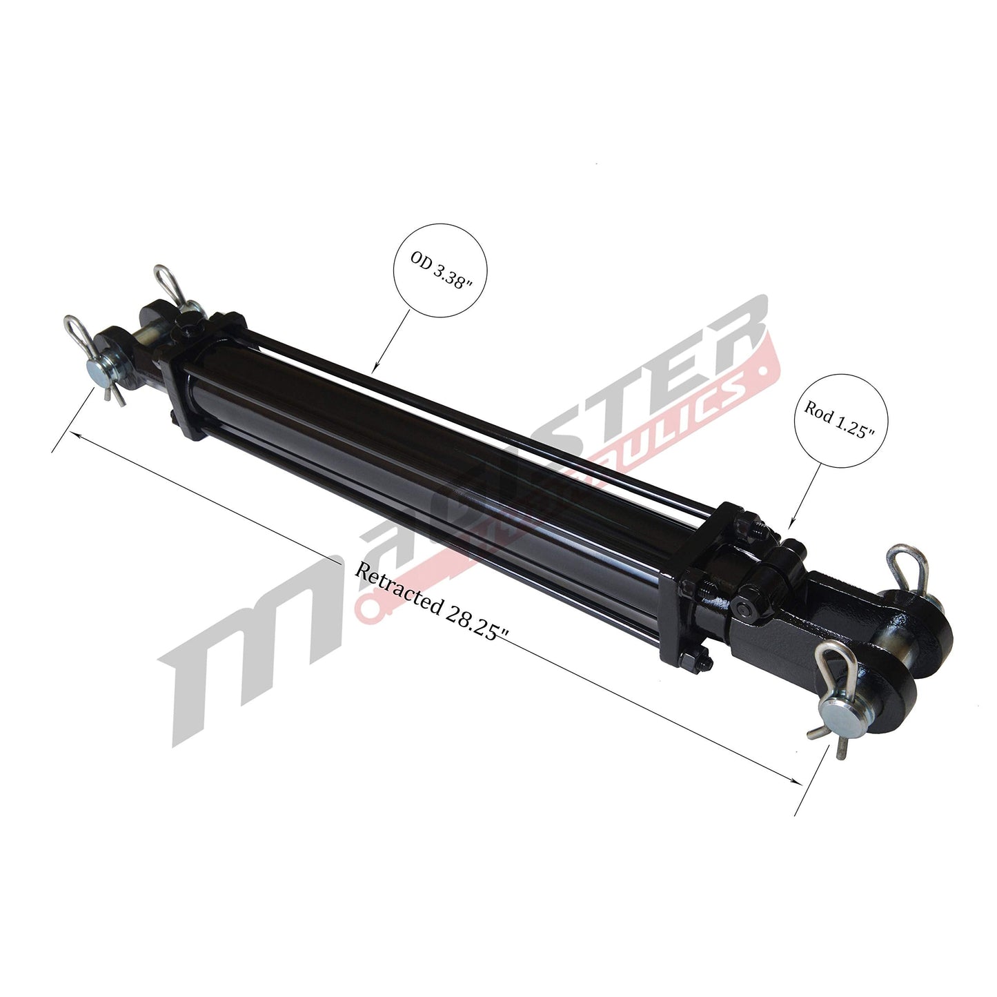 Magister Hydraulics Double Acting Hydraulic Cylinder - AG Tie-Rod Hydraulic Cylinder 2500 PSI Agriculture Standard 3" bore 18" Stroke (3x18)