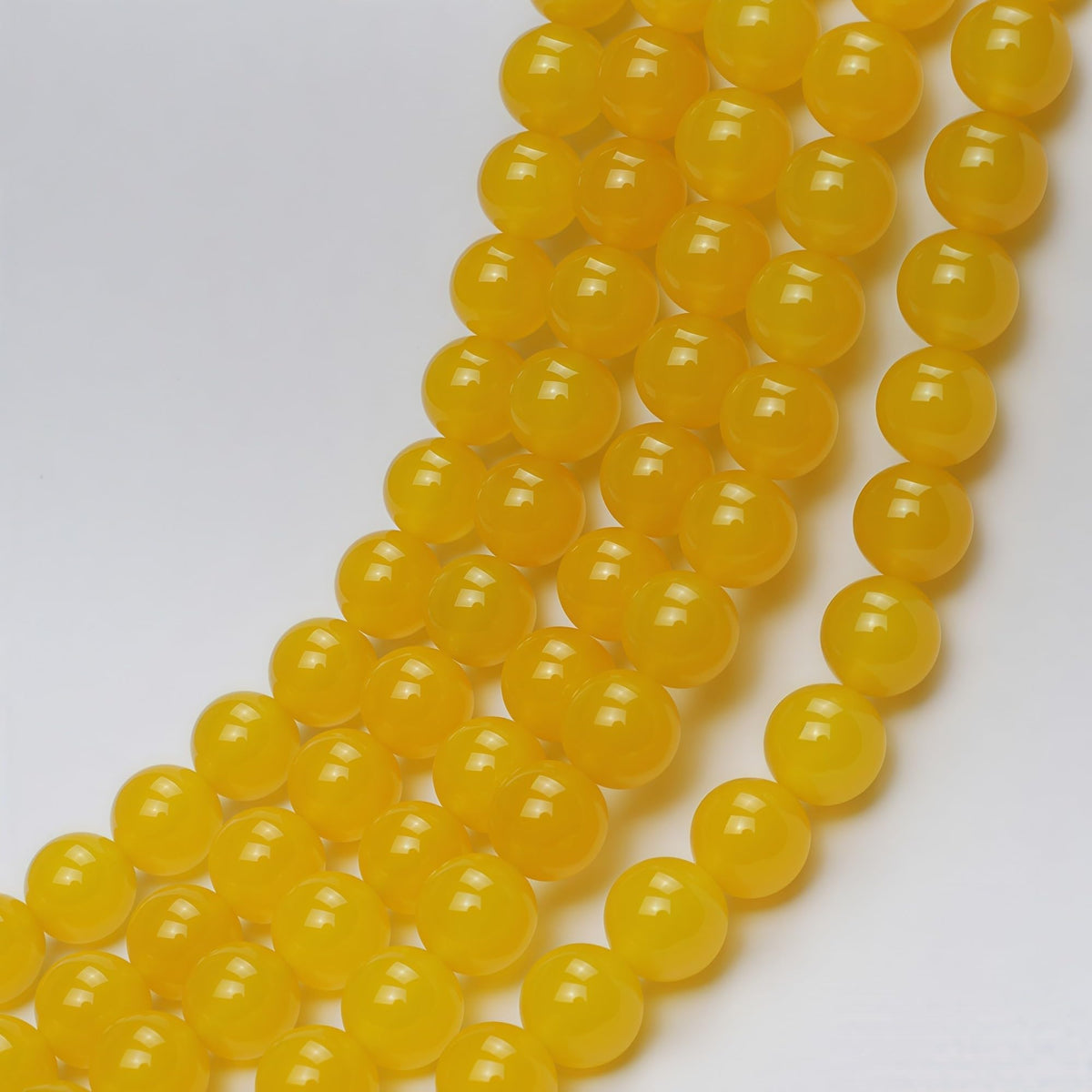 MJDCB 7A Round Natural Yellow Agate Beads Stone Loose Beads for Necklace Bracelet Charms Jewelry Making 15" (10mm)
