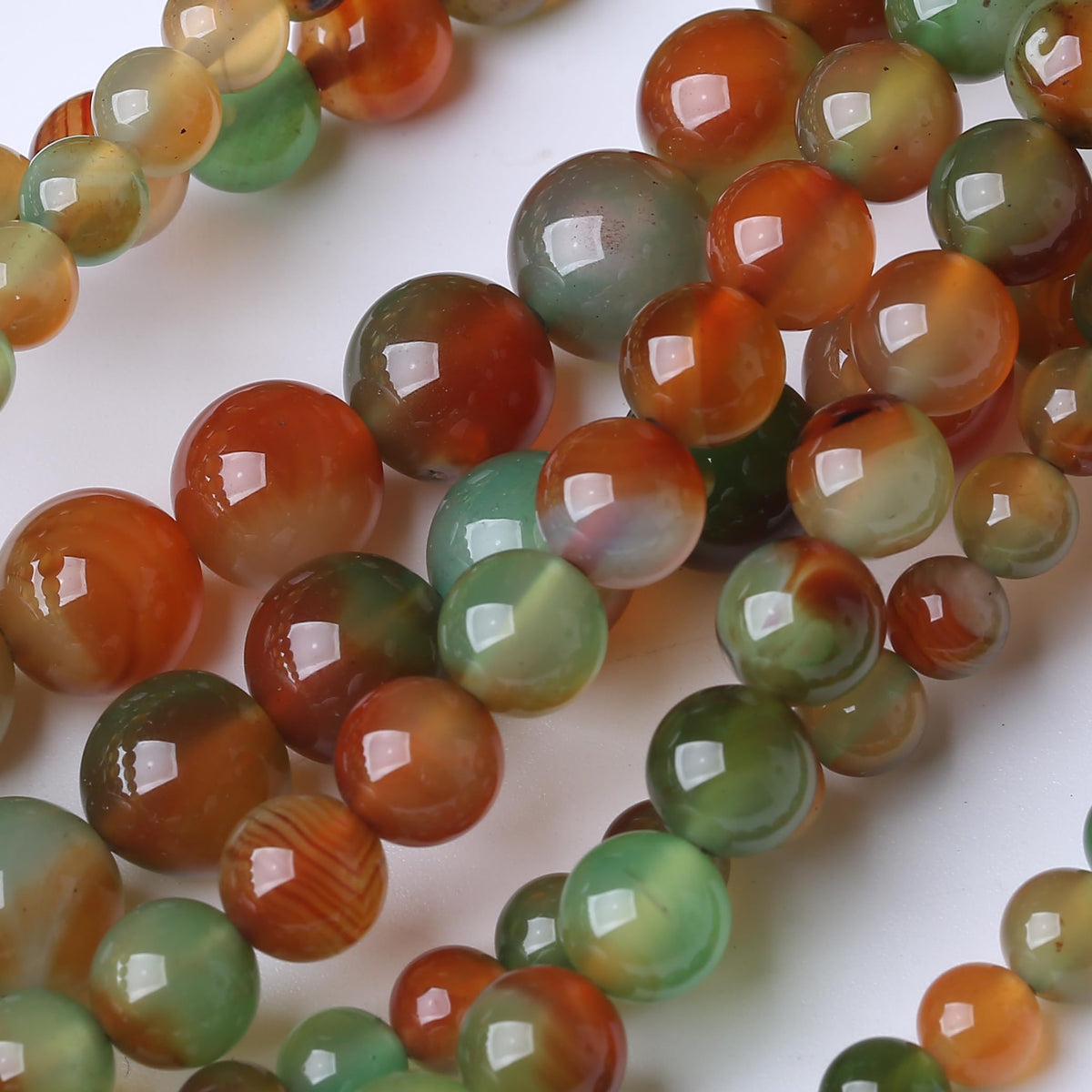 Natural Peacock Agate Stone Gemstone Round Crystal Energy Jade Beads for Jewelry Making DIY Bracelet Necklace - 1 Strand 15.5inch 35PCS 10MM