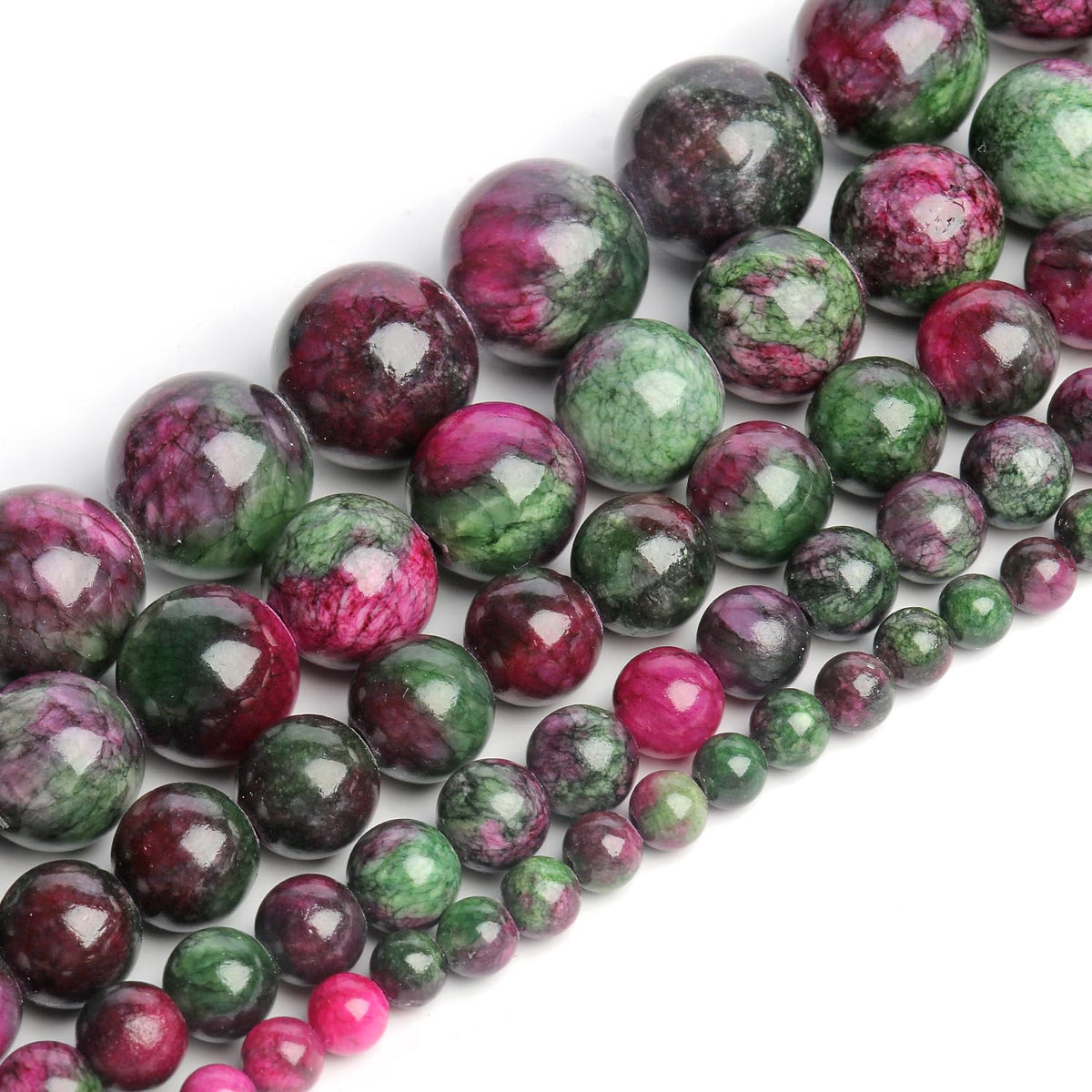 NITOPUPU 10mm 37pcs Tourmaline Persian Jade Natural Stone Beads for Jewelry Making Supplies, Round Crystal Beads for Bracelets Necklace DIY Crafts