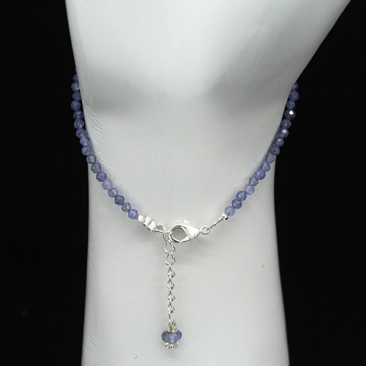 Gempires Handmade Tanzanite Gemstone Beaded Bracelet for Women | 2.4–2.5 mm Faceted Natural Stone | Adjustable 7+1 Inch Silver Plated Chain | Dainty Minimalist Stacking Jewelry | December Birthstone Gift