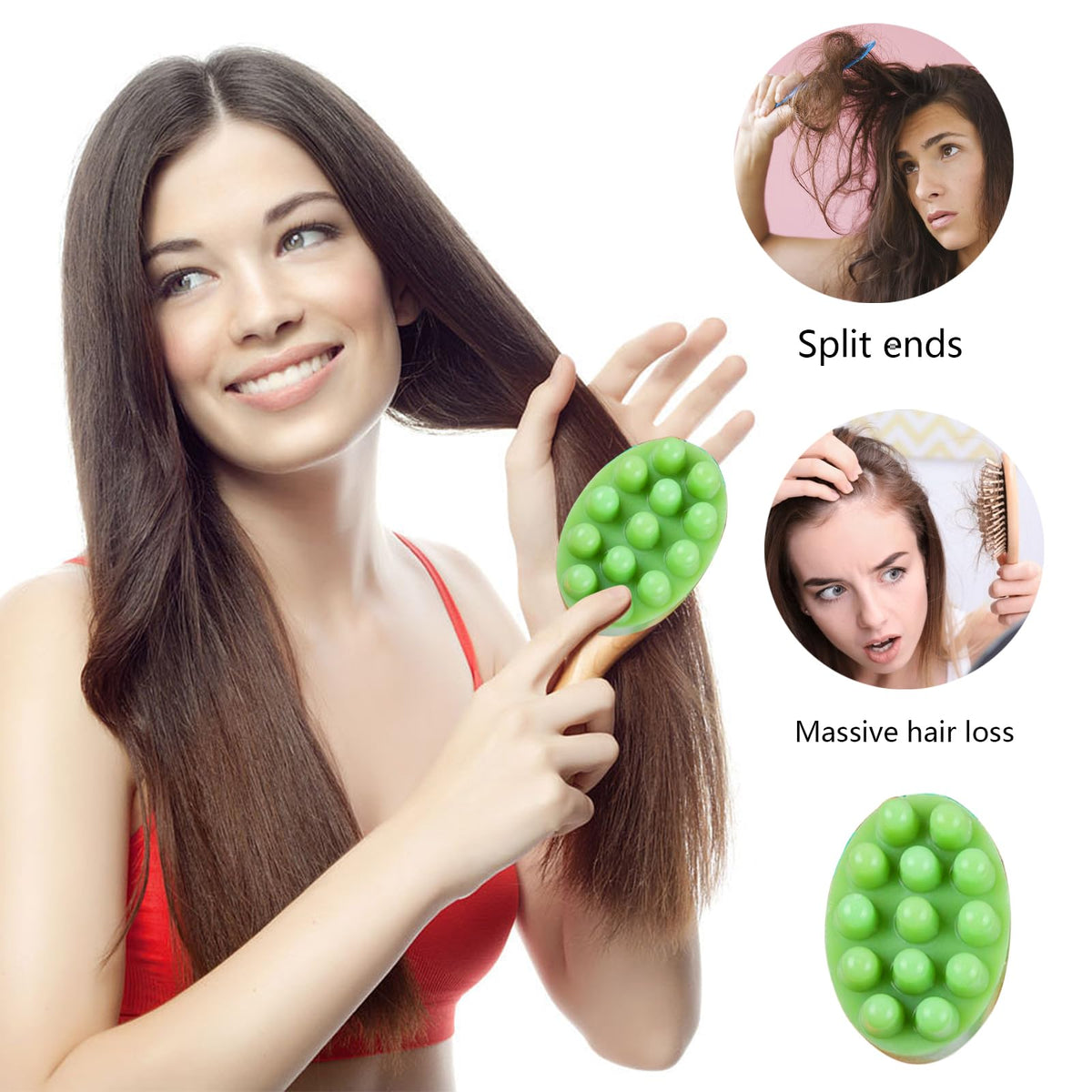2Pcs Silicone Massage Bar Soap Molds, Handmade Soap Molds for Soap Making, 3D Hair Comb Ice Mold Scalp Massager, Hair Brush Soap Bar Silicone Mold, Food Grade Soap Mould Massage Moulds